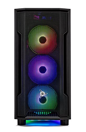 Skytech Gaming Skytech Gaming Shadow Gaming PC Desktop AMD Ryzen 7 5700X 3.4 GHz, NVIDIA RTX 4060, 1TB NVME SSD, 16GB DDR4 RAM 3200, 600W Gold PSU, 11AC Wi-Fi, Windows 11 Home 64-bit,Black