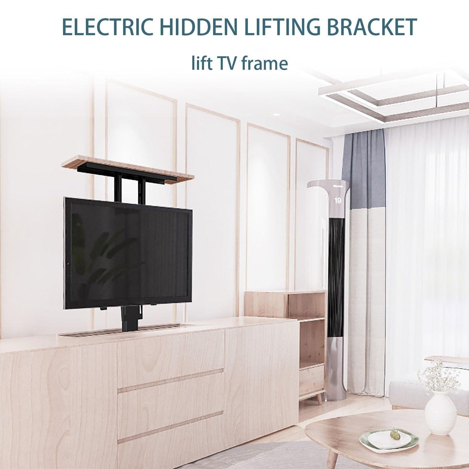QICBYING Electric TV Lift Stand - Adjustable TV Mount Bracket - Telescopic Electric TV Lift - Can Be Hidden In A Cabinet Motorized Tv Mount, Up To 60kg, Travel Less Than 40 Seconds ( Size : For TV 42-65in Lift