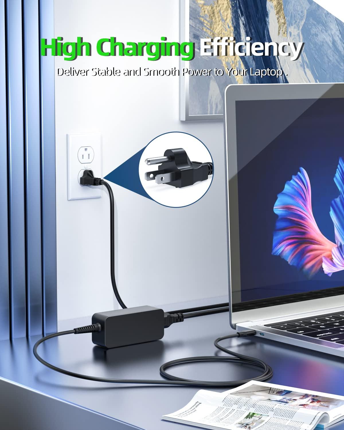 Dexpt Fast Chromebook Charger for HP Chromebook Charger, 45W, USB C