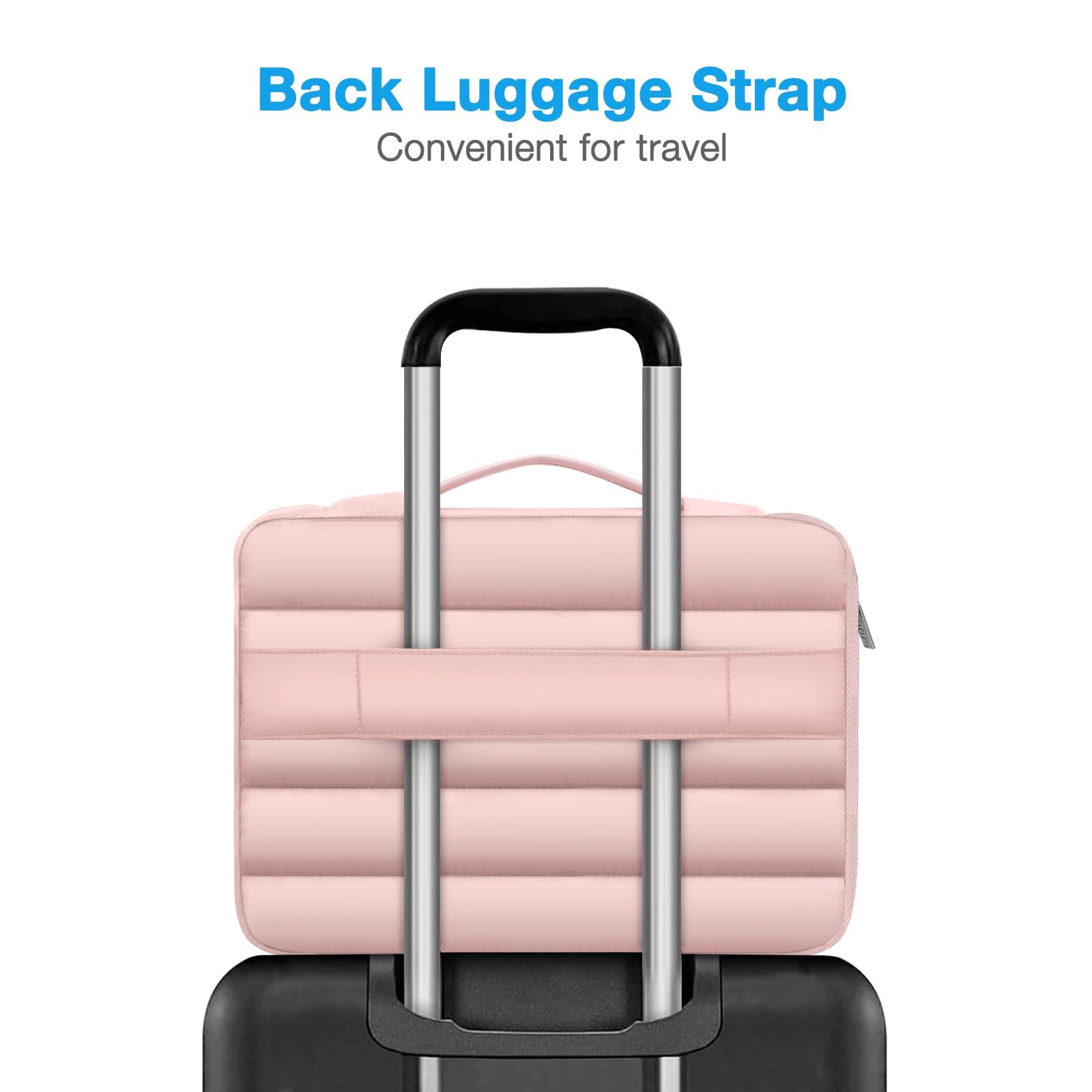 MOSISO MOSISO 360 Protective 15-15.6 inch Laptop Case, 16 inch Puffy Laptop Sleeve Compatible with MacBook Pro 16, HP, Dell, ASUS, Acer, Lenovo Notebook Computer,Polyester Horizontal Side Open Bag, Pink