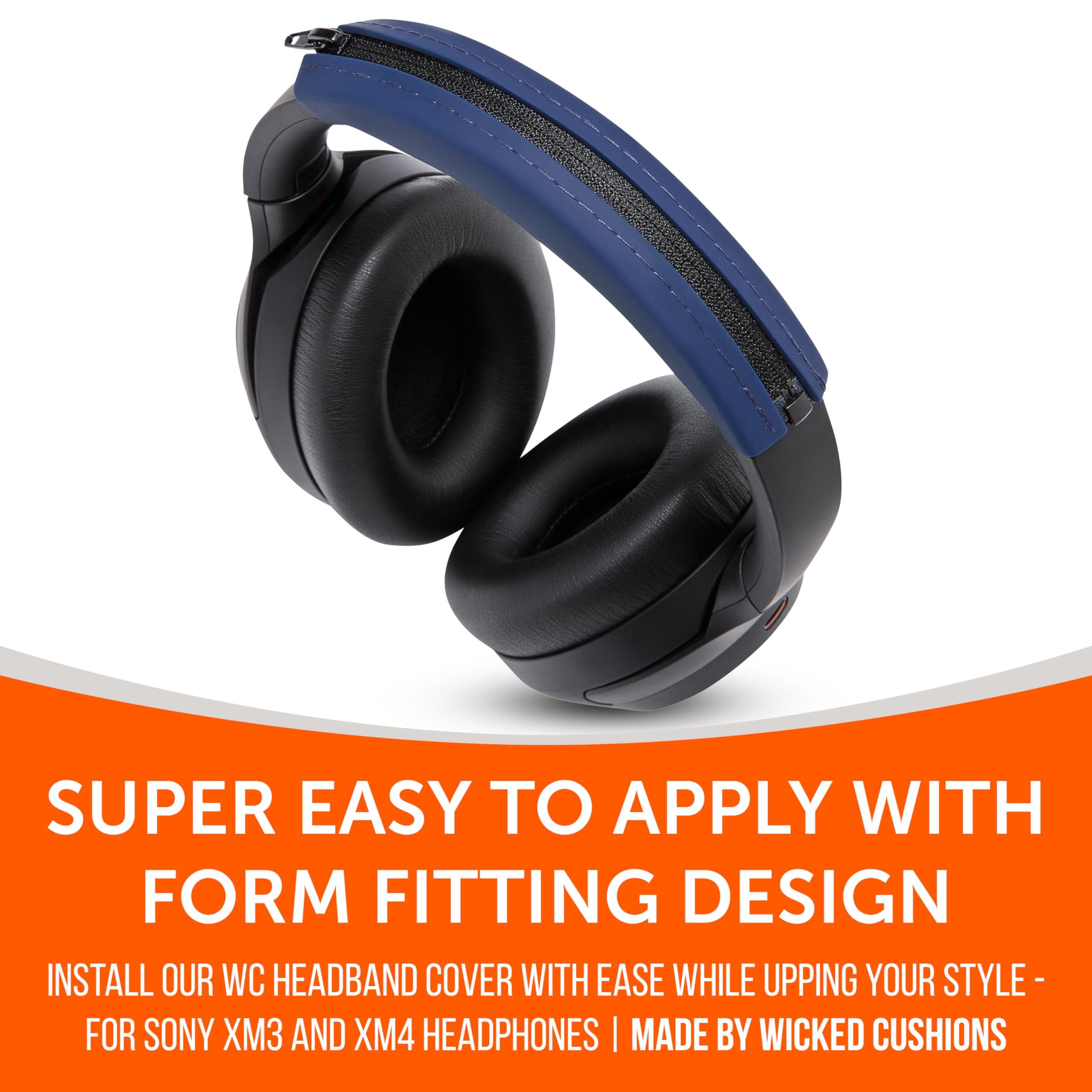 WC WC BandZ XM3 / XM4 - Silicone Headband Cover for Sony WH1000XM3 & WH1000XM4 Headphones by Wicked Cushions | Enhanced Comfort, Style, & Sweat Protection | Exclusively for Sony XM3 / XM4 | Navy
