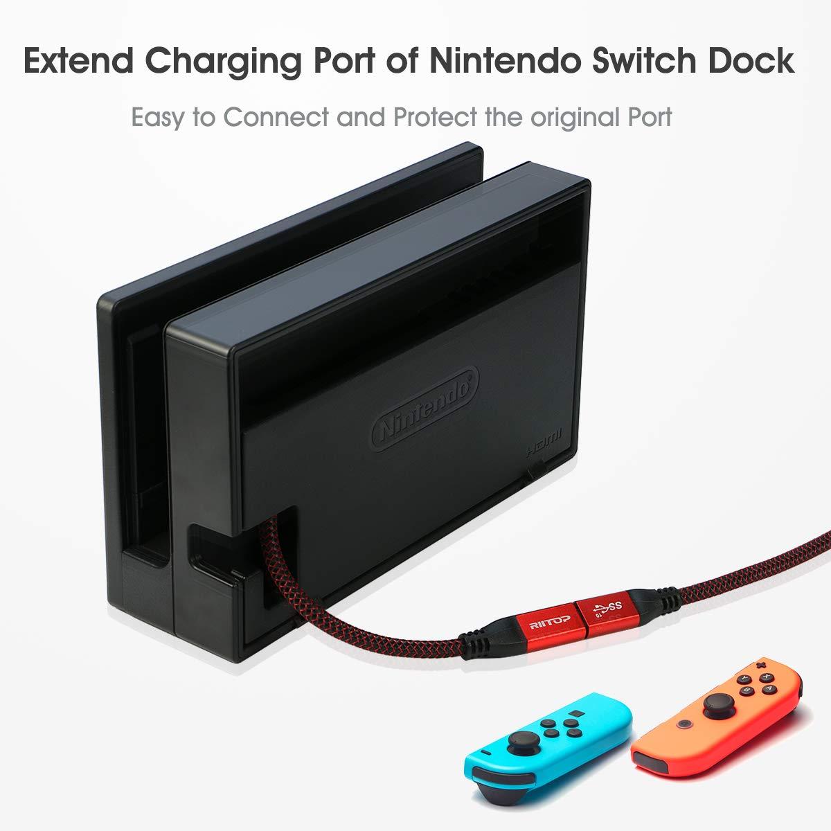 RIITOP RIITOP USB C Extension Cable Short, USB-C Male to Female Extender Braided Cord for Nintendo Switch, MacBook Pro 7.8inch (Thunderbolt 3 Compatible)