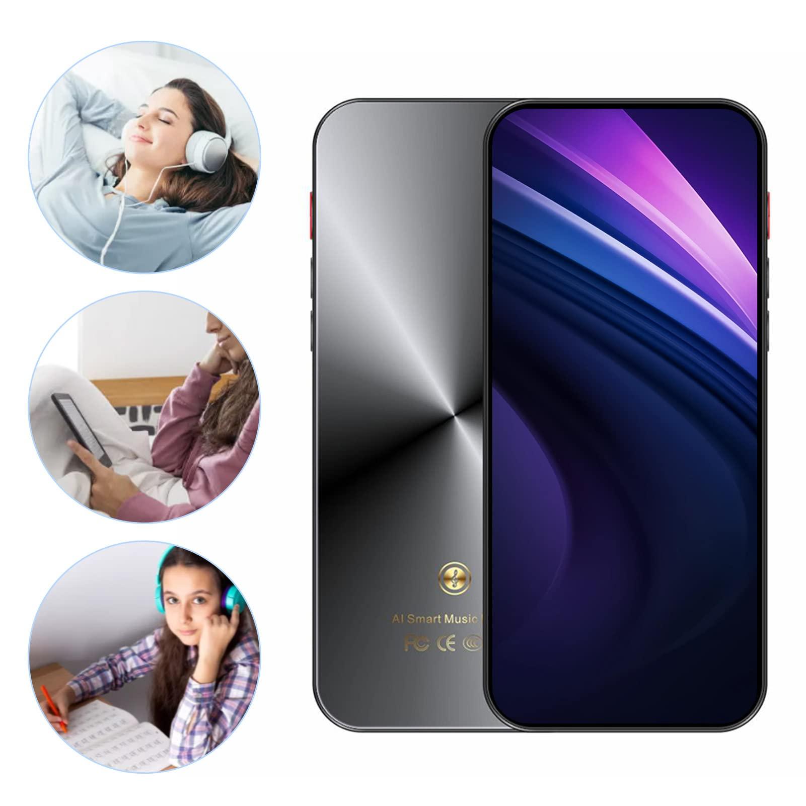 Dpofirs MP3 Player with Bluetooth and , 4 MP4 MP3 Player, Portable HiFi Sound Digital Audio Player with Speaker, Digital Music Player Gifts, 2GB+16GB (Black)