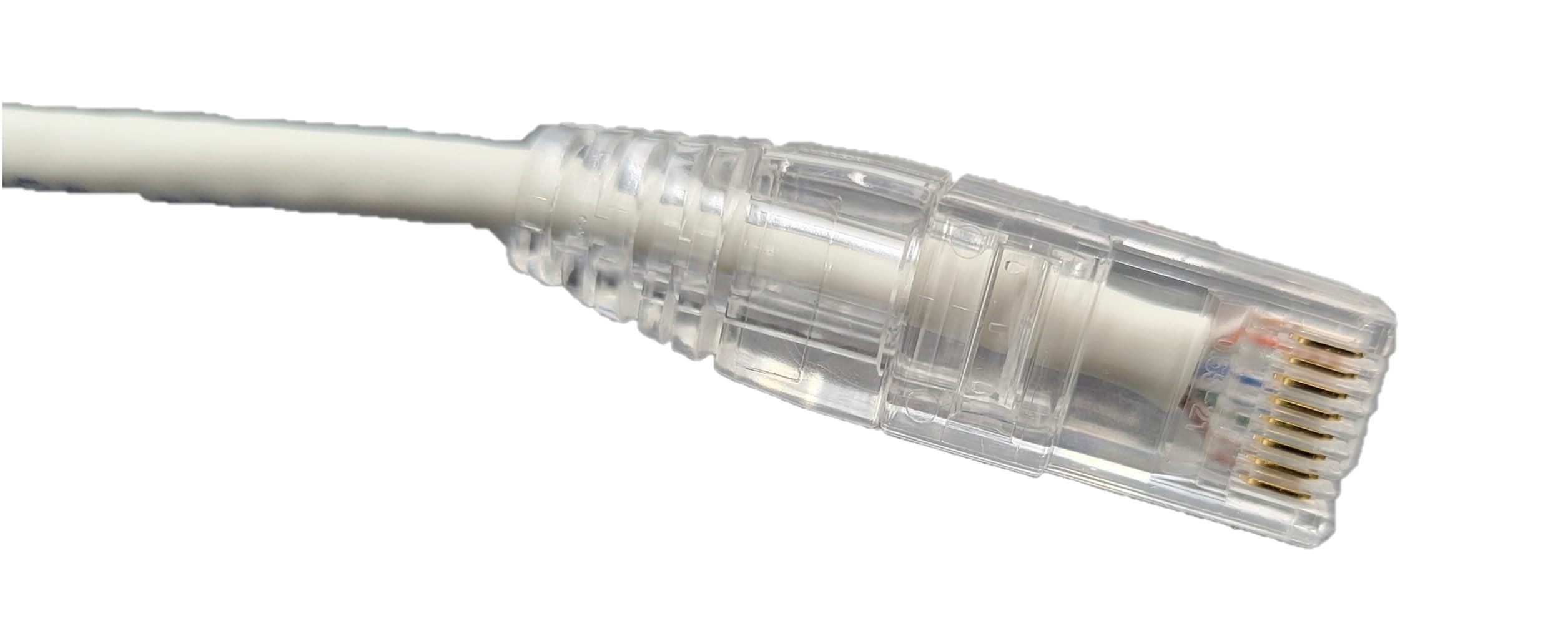 MICRO CONNECTORS Micro Connectors 15 Feet Cat 6A Ultra Slim Patch (28AWG) Cable (White) (E09-015W-SL5)