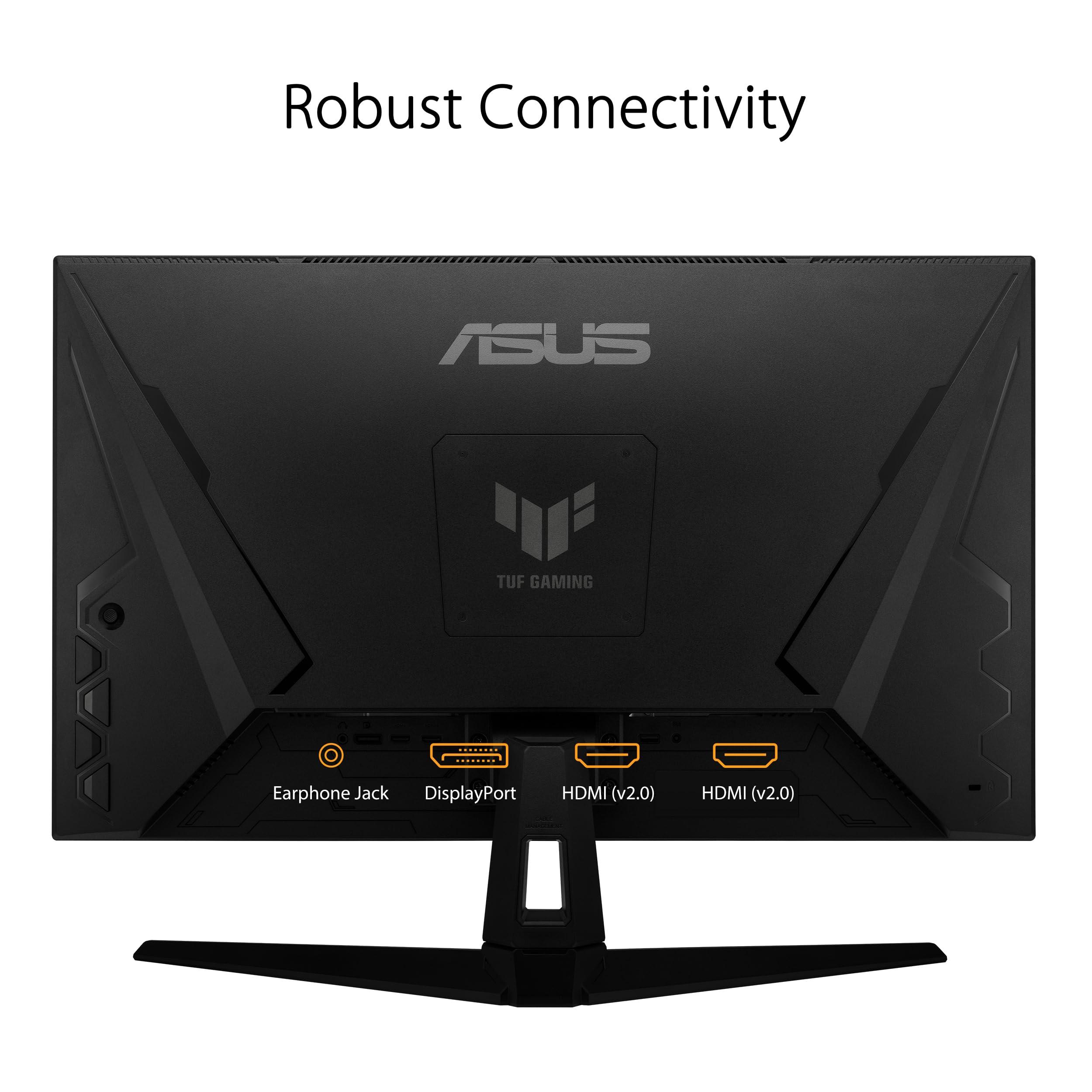 ASUS ASUS TUF Gaming 27 1440P HDR Monitor (VG27AQ3A) QHD (2560 x 1440), 180Hz, 1ms, Fast IPS, 130% sRGB, Extreme Low Motion Blur Sync, Speakers, Freesync Premium, G-SYNC Compatible, HDMI, DisplayPort