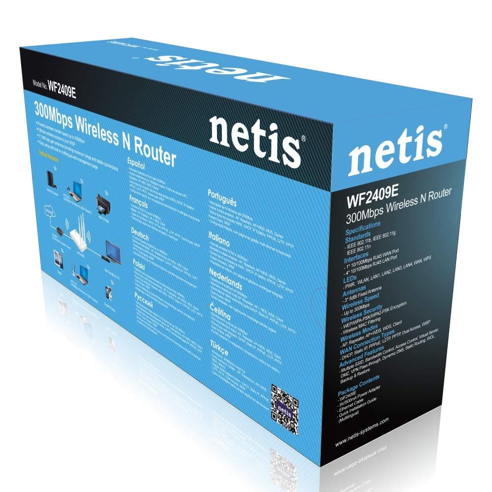 Netis Netis WF2409E 300Mbps High-Speed Wireless N Router | Smart 3 x 5dBi High Gain Antennas with Parental Control for Computers, Smartphones, Wireless Cameras