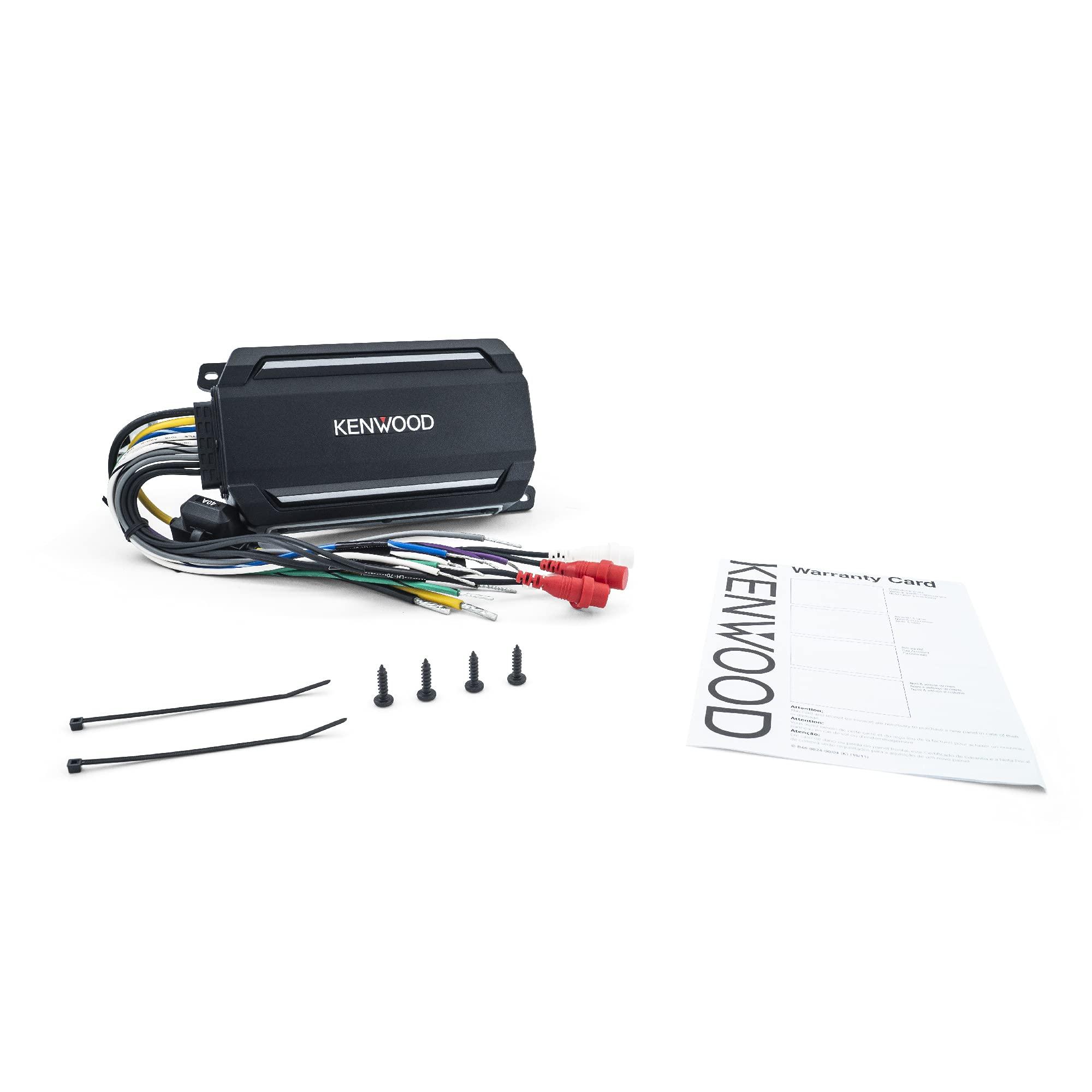 Kenwood KENWOOD KAC-M5014 4-Channel Compact Digital Amplifier (600W) for Car, Marine, UTV & Motorsport Vehicles, Solid Corrosion-Resistant Aluminum Chassis, IPX6, IPX7 & IP6X Certified and Vibration-Proof