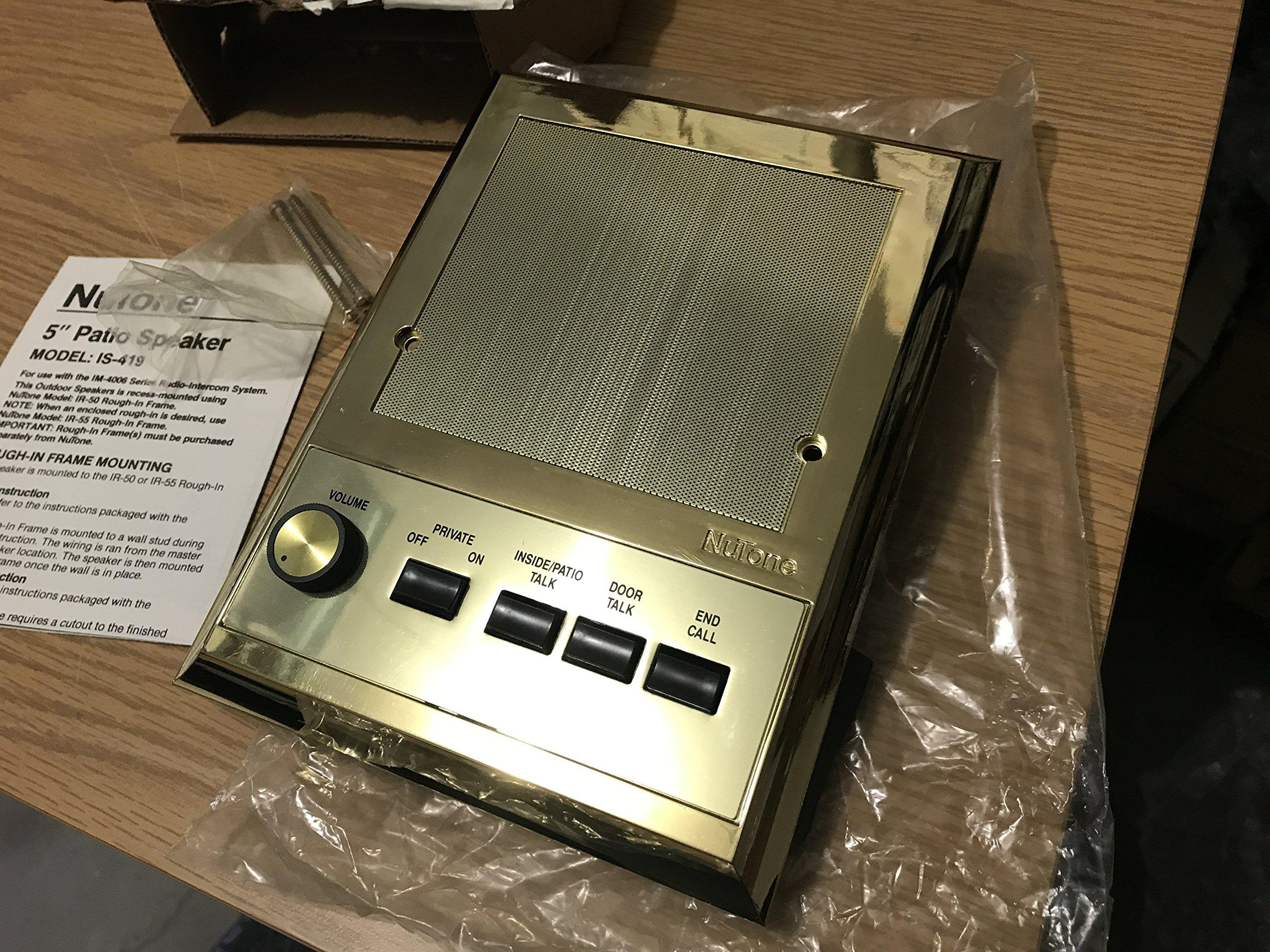 Nutone Nutone IS419PB Polished Brass Intercom Patio Speaker for IM4406, IMA4406, IM4006 Systems