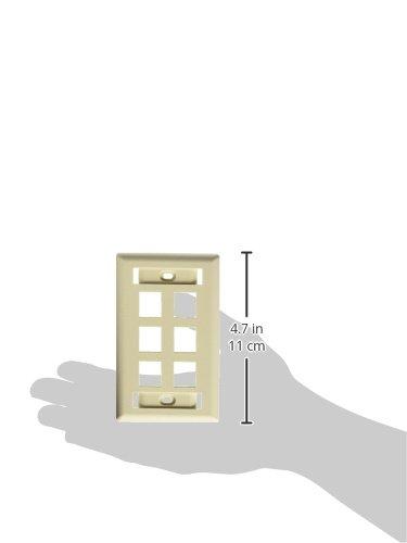 Hubbell Hubbell IFP16OW Flush Phone/Data/Multimedia Wall Plate, 1 Gang, 6 Port, Office White (Pack of 25)