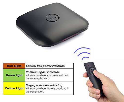 pingbingding PBD Outdoor Digital HD TV Antenna 150 Miles Motorized 360 Degree Rotation with Mounting Pole and 40FT RG6 Coax Cable - UHF/VHF / 1080P / 4K Snap-On Installation