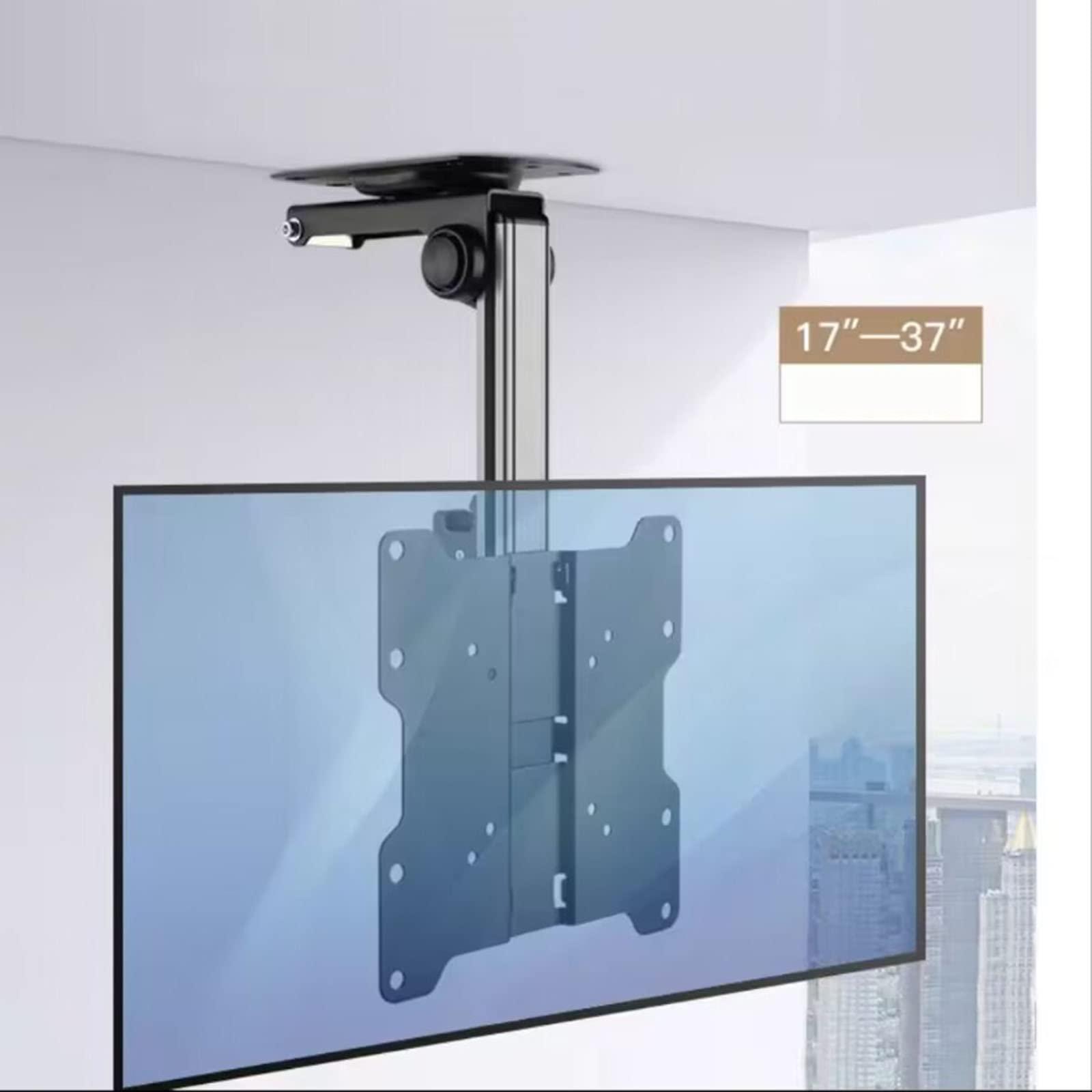 POLGDW Adjustable Ceiling Tilt TV Ceiling Mount - 0-90 Flip Down TV/Monitor Bracket Fits 17-37 Inch TVs, 30 Left/Right Rotation, Max VESA 200x200mm
