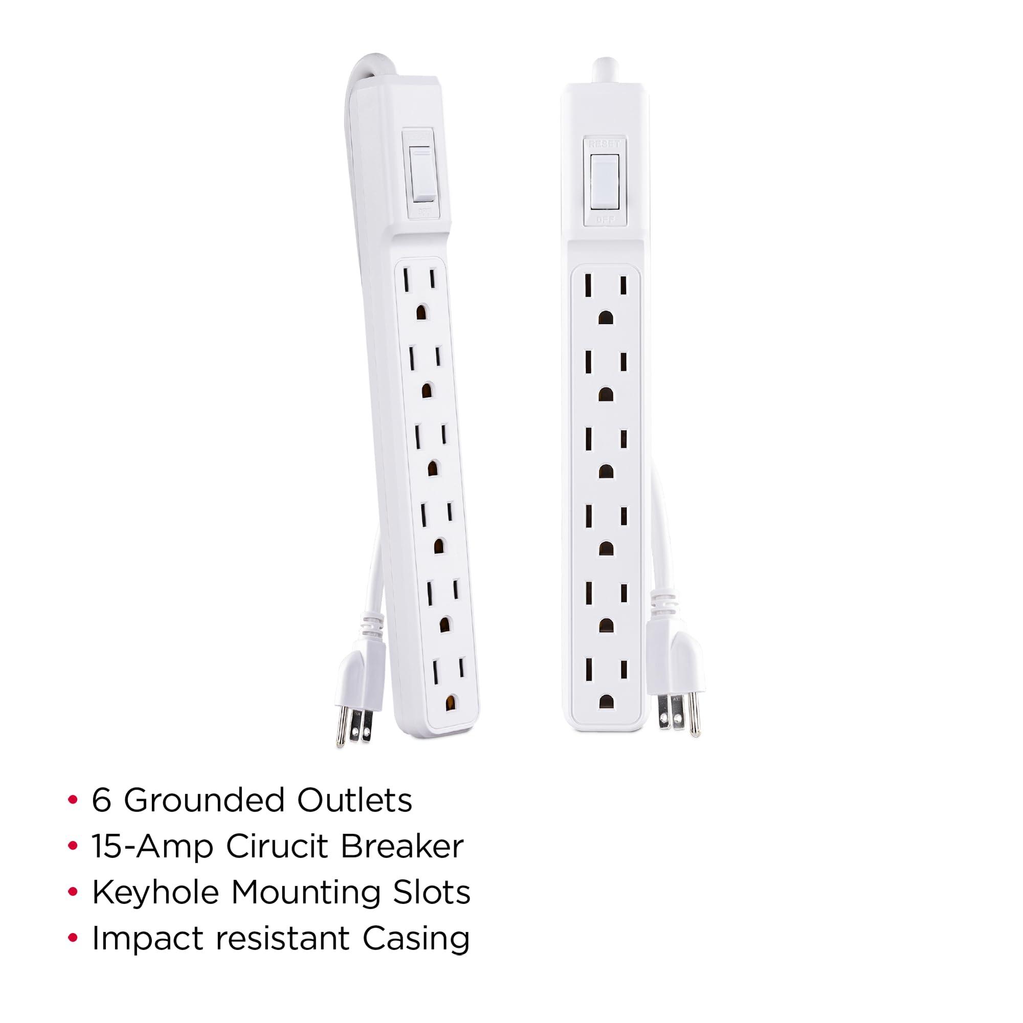 CyberPower CyberPower MP1044NN Power Strip, 6-Outlets, 2-Foot Cord, Multi Pack, White, UL Listed
