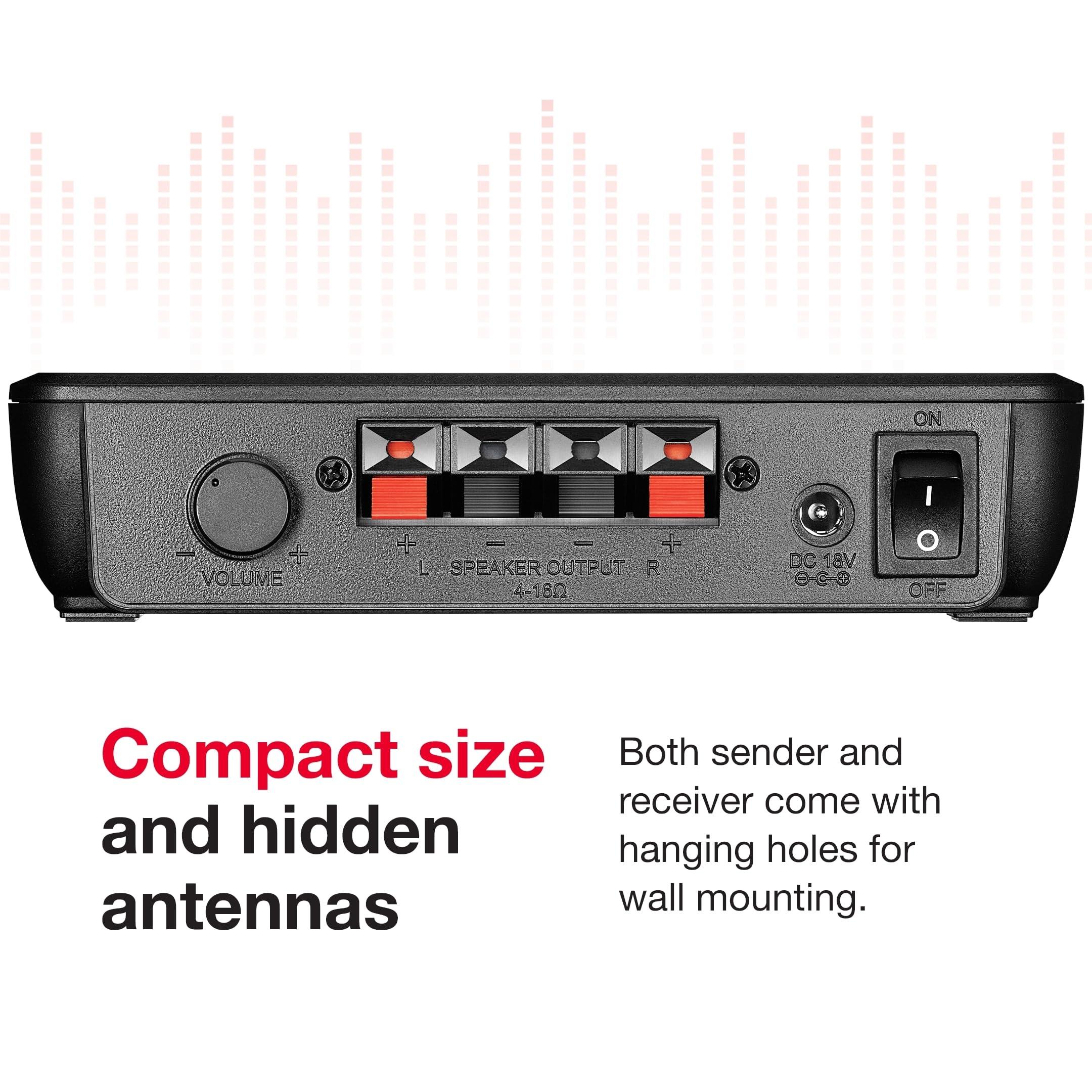 Rocketfish Rocketfish Wireless Rear Speaker Kit - Speaker Kit with Sender & Receiver - Home Theater & Entertainment Audio System - Wireless Surround Sound System with Compact Size & Low Power Consumption