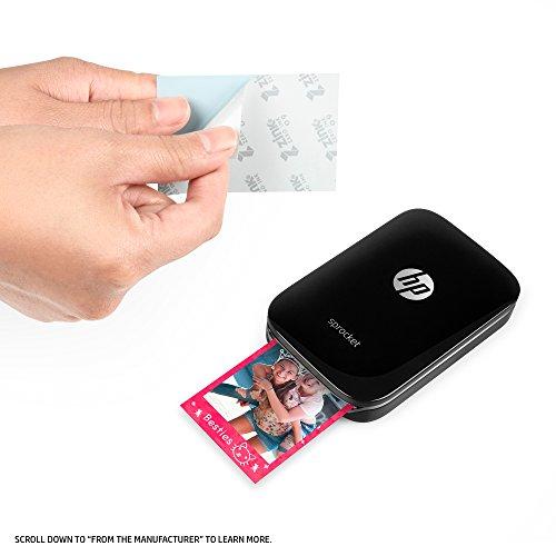 HP Sprocket HP Sprocket Portable Photo Printer, Print Social Media Photos on 2x3" Sticky-Backed Paper - Black (X7N08A)