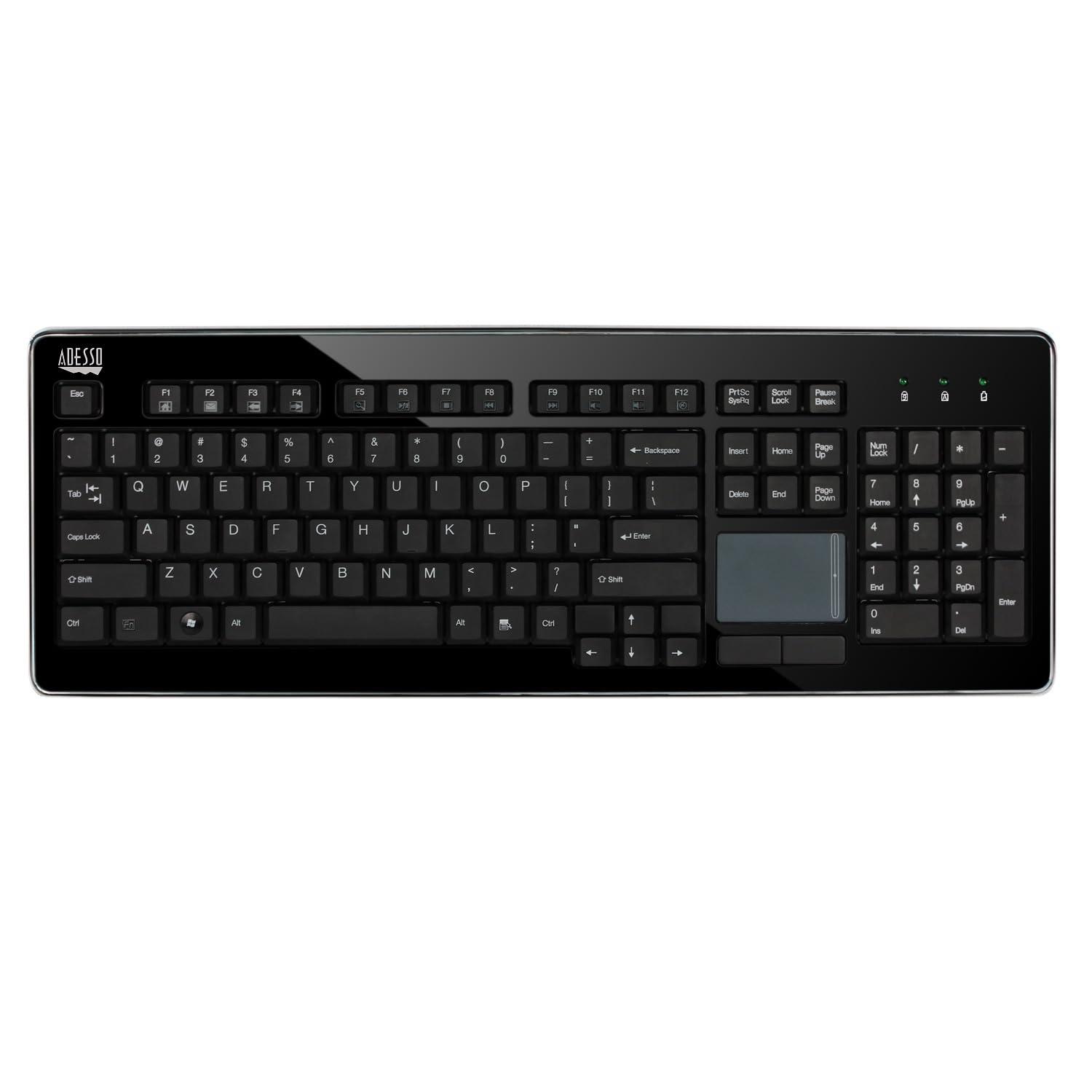 Adesso Adesso AKB-440UB SlimTouch Desktop Keyboard with Integrated Touchpad and Multimedia Hotkeys