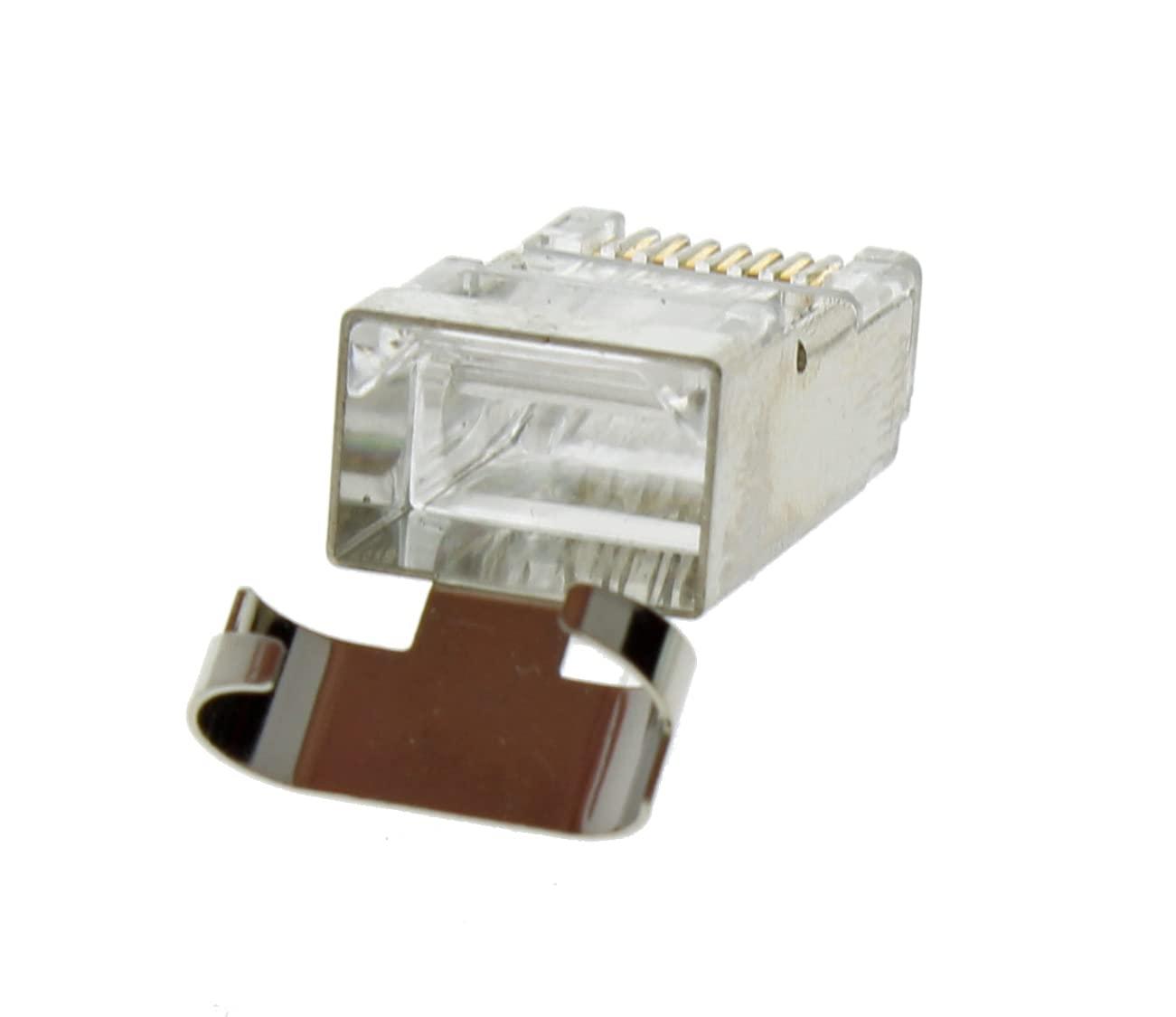 Ideal Industries IDEAL INDUSTRIES INC. 85-369 Shielded Feed-Thru Modular Plug Connector, Cable Connector for CAT6A/6/5e Shielded Cables, (50 Connectors, Jar)