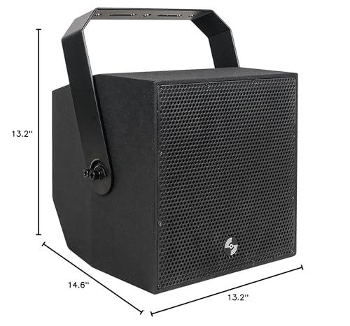 Sound Town Sound Town IP55 Certified 2-Way 70V/100V 6" Coaxial Weather-Resistant Installation Loudspeaker w/U Bracket, Black (TITAN-6B)