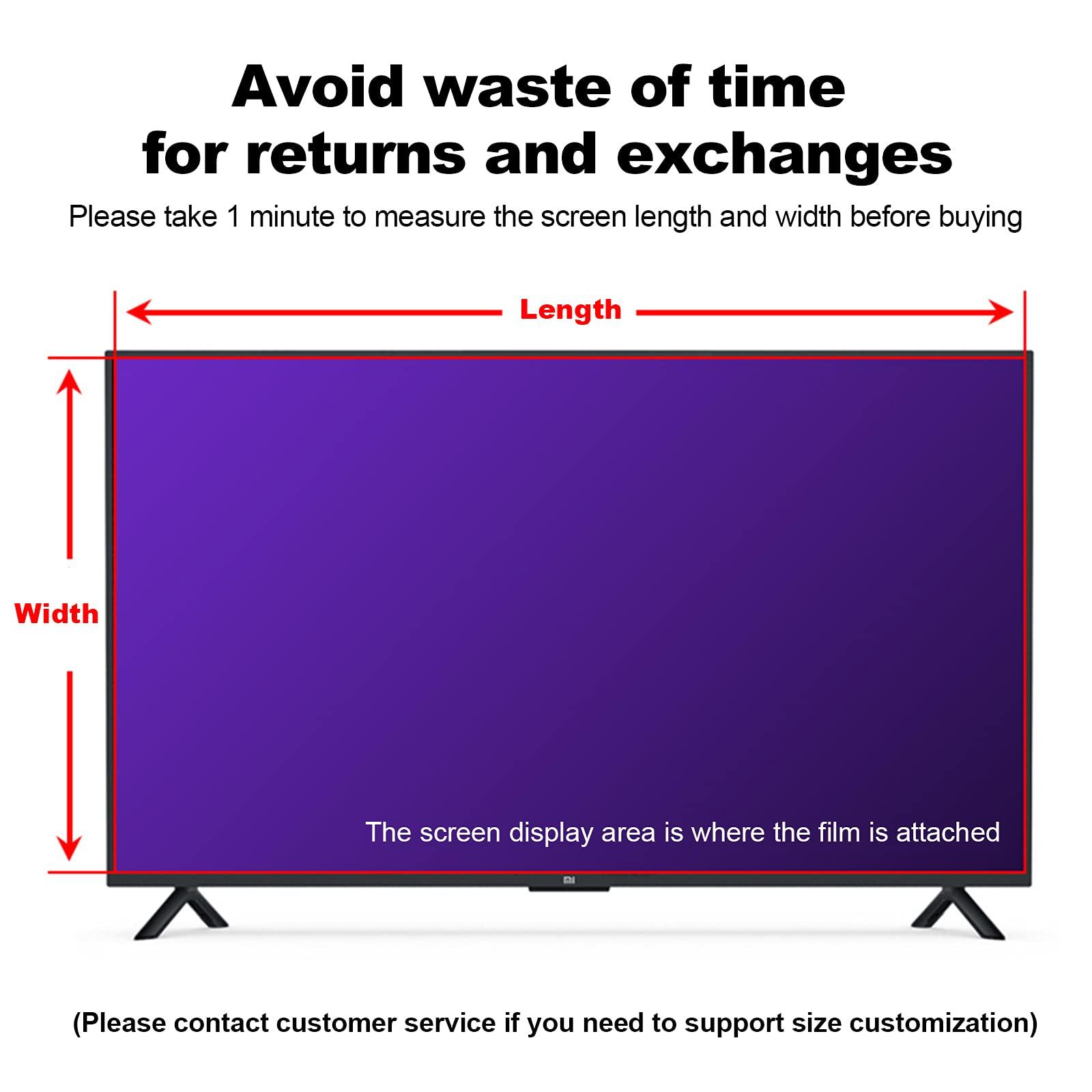 TYRHMY 65 Inch TV Anti Blue Light Screen Protector - Anti-Glare/Anti-Scratch Film for LCD, LED, 4K OLED & QLED HDTV Displays,39" 856 * 478