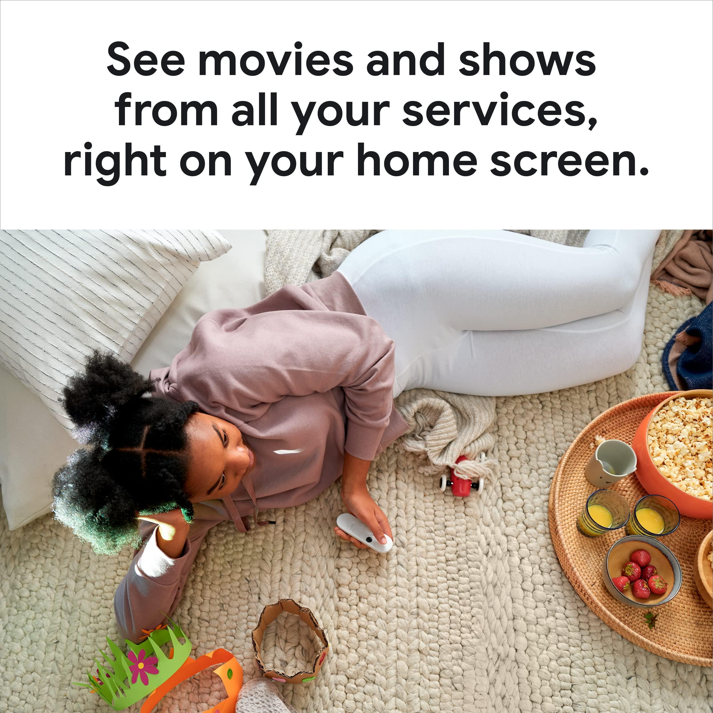 Google Chromecast with Google TV (4K)- Streaming Stick Entertainment on Your TV with Voice Search - Watch Movies, Shows, and Live TV in 4K HDR - Sky Blue with Accessories