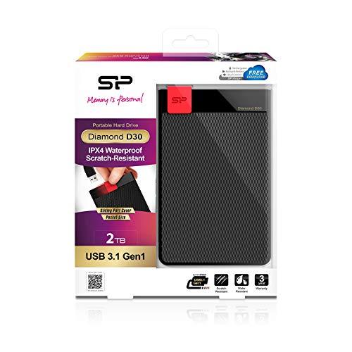 SP Silicon Power Silicone Power Portable HDD, USB3.0, 0, IPX4 Grade Waterproof Performance Diamond D30 Series