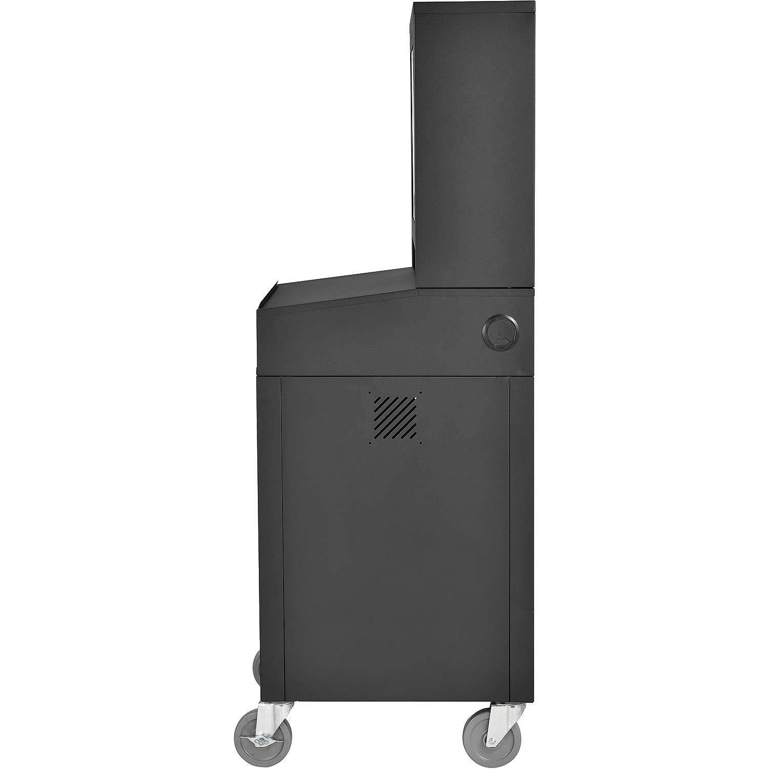 Global Industrial Global Industrial Mobile Security LCD Computer Cabinet Enclosure, Black, 24-1/2"W x 22-1/2"D x 62-3/4"H