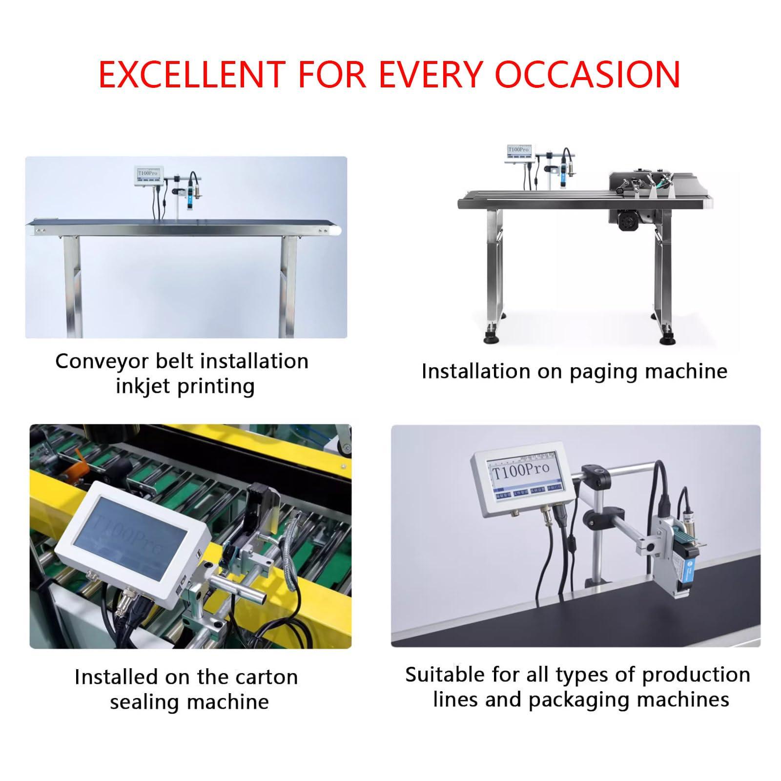 RESKIU RESKIU Online Industrial Inkjet Printer, Batch Coder Automatic Coding Inkjet Code Barcode Quick-Drying Online Batch Coding Printer for Date, Picture, Barcode, Qr Code, Label, Variable Data etc,25.4mm