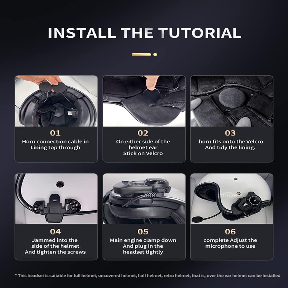 Martian Martian Motocycle Helmet Bluetooth Headset Wireless IP67 Waterproof Moto Biking & Skiiing/BT-S2 /1000M Intercom/2 in 1 Microphone/2 Riders Intercom/