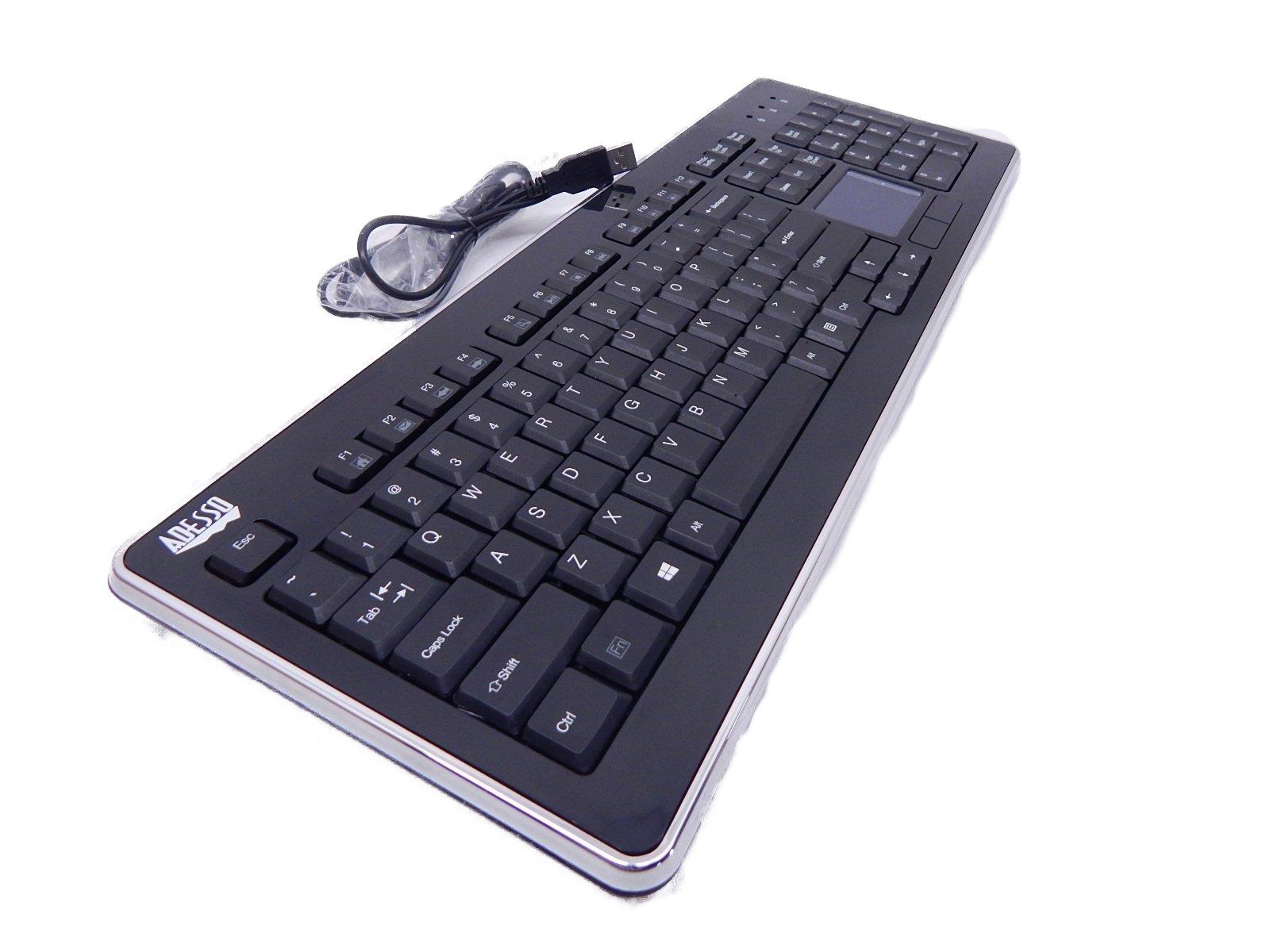 Adesso Adesso AKB-440UB SlimTouch Desktop Keyboard with Integrated Touchpad and Multimedia Hotkeys