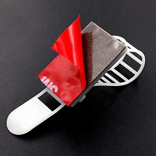 ENVISIONED Mini Cable Clips 3M Adhesive, Multipurpose Cord and Wire Organizer for Cable Management Adjustable Large - 60 Pack Bundled with 10 Bonus Reusable Cable Ties (White)