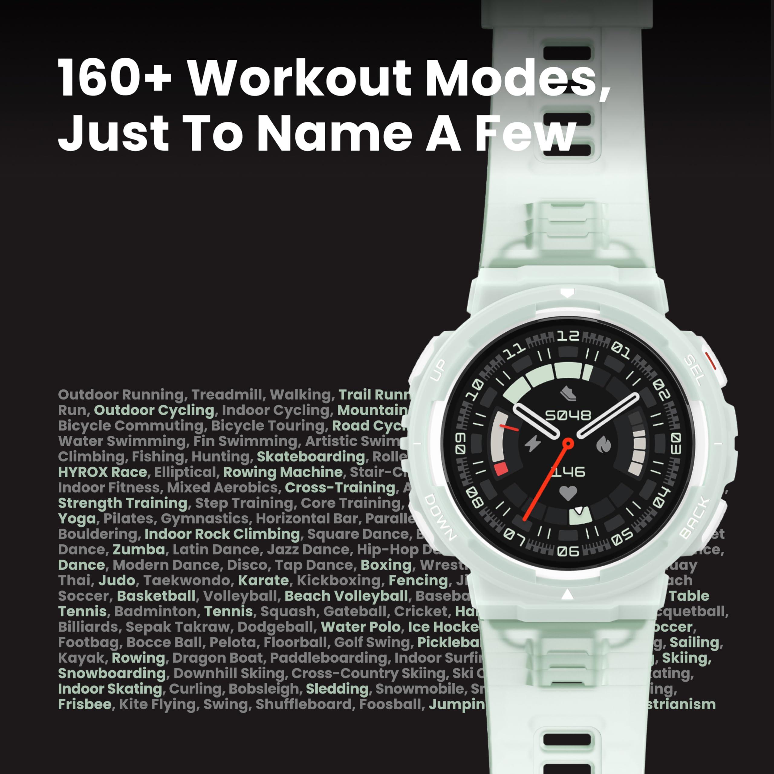 Amazfit Amazfit Active Edge Smart Watch 46 mm, Rugged Fitness Watch, GPS, AI Health Coach, 16-Day Battery, 130+ Sports Modes, Activity Trackers and Smartwatches Android and iPhone Compatible, Lava Black