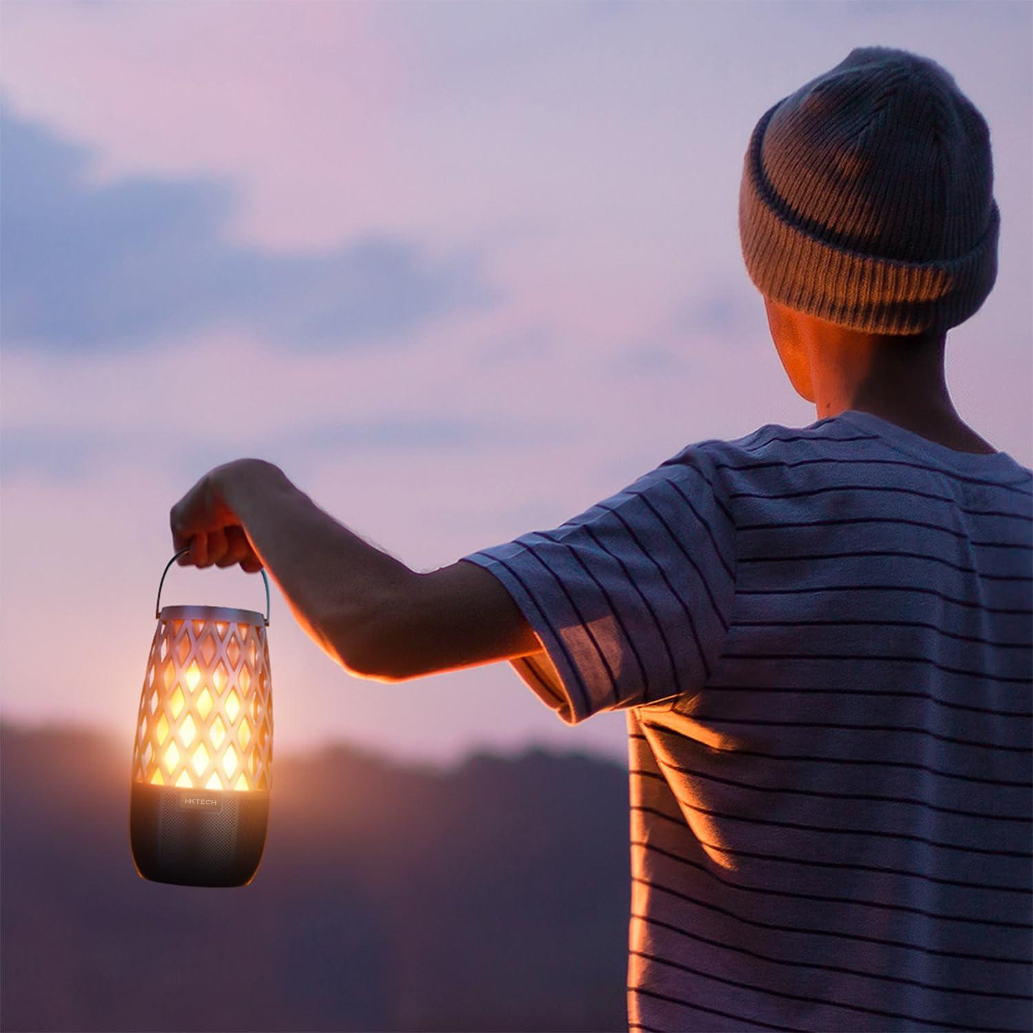 IXTECH IXTECH Outdoor Bluetooth Speakers, Waterproof Portable Bluetooth Speaker Wireless with Lights, Outdoor Gifts for Dads Mom, Multi-Sync Wireless Connection, Lantern Speakers Mountable, 2 Pack