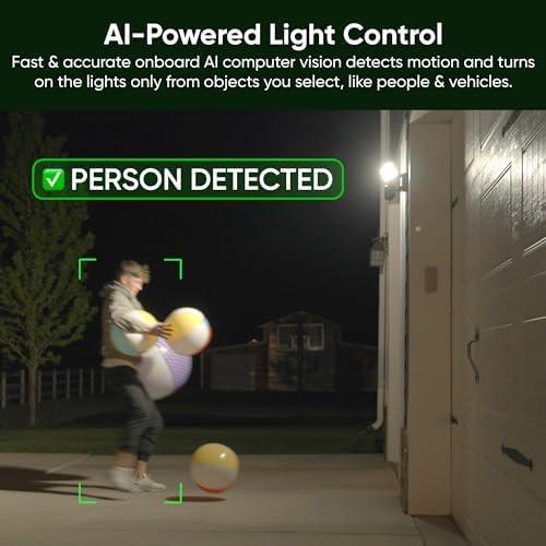 WYZE WYZE Floodlight Camera Pro, PCMag Editors' Choice 3000-Lumen LEDs, 2.5K HD Outdoor Security Camera, 180 Wide View, Motion Detection, Color Night Vision, Works with Alexa & Google, Free Expert Setup
