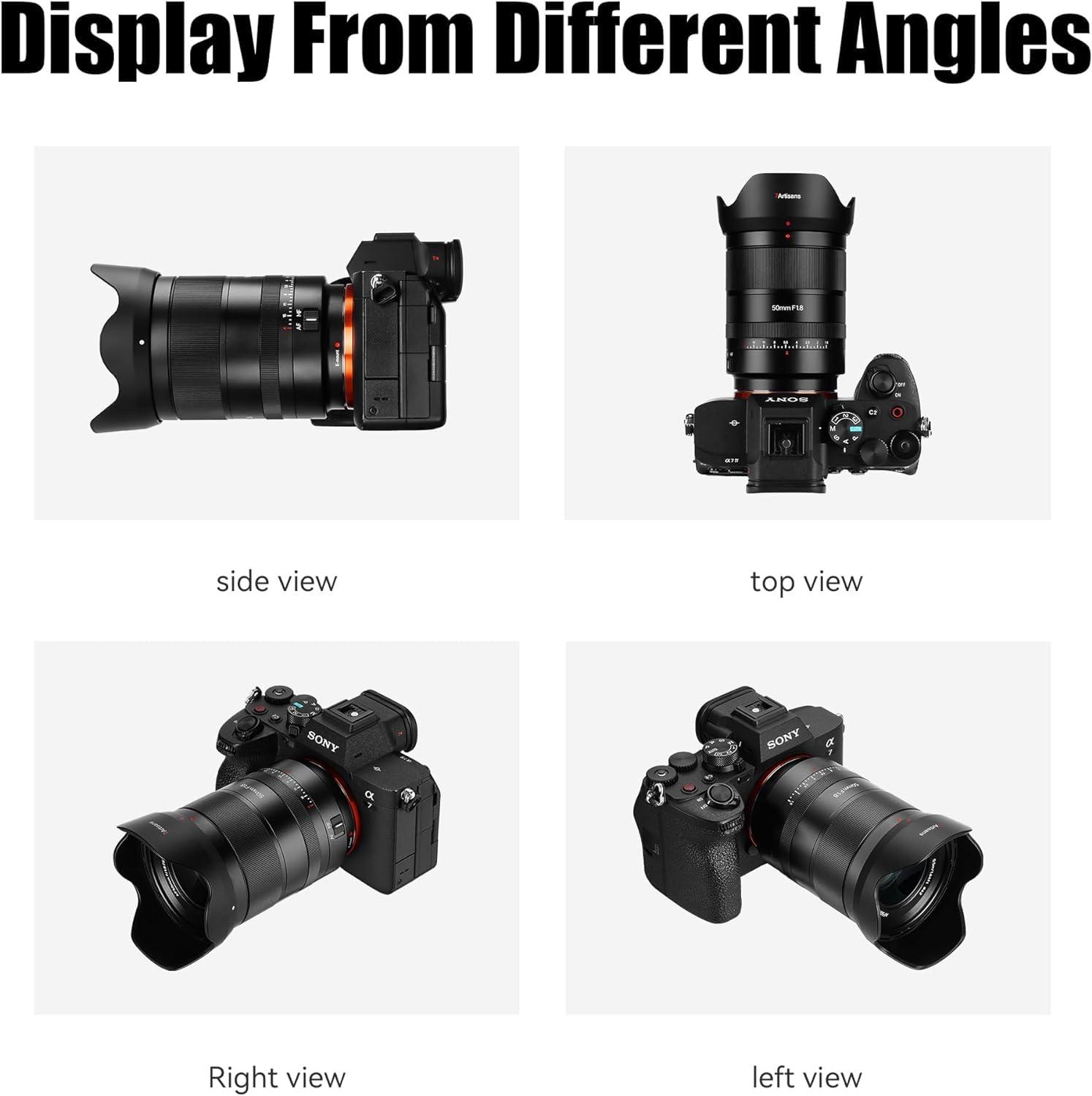 7artisans 7artisans Auto Focus 50mm F1.8 Full Frame Lens,F1.8 Large Aperture,Support Automatic/Manual Aperture and Face/Eye Recognition, Compatible for S0NY FE Camera A7 Series A7R A75 A7SII A9 A7C A1, etc