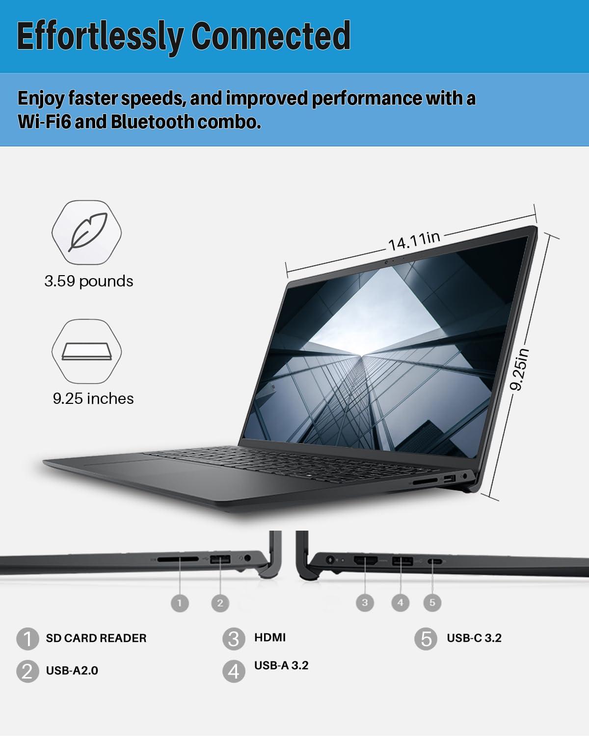 Dell Dell Inspiron 15 3535 Touchscreen Laptop, 15.6" FHD Business Laptop, 16 GB RAM, 512 GB SSD, AMD Ryzen 5 7530U Up to 4.5GHz, Windows 11 Pro, MS Office Pro 2024 Lifetime License, Design Mouse