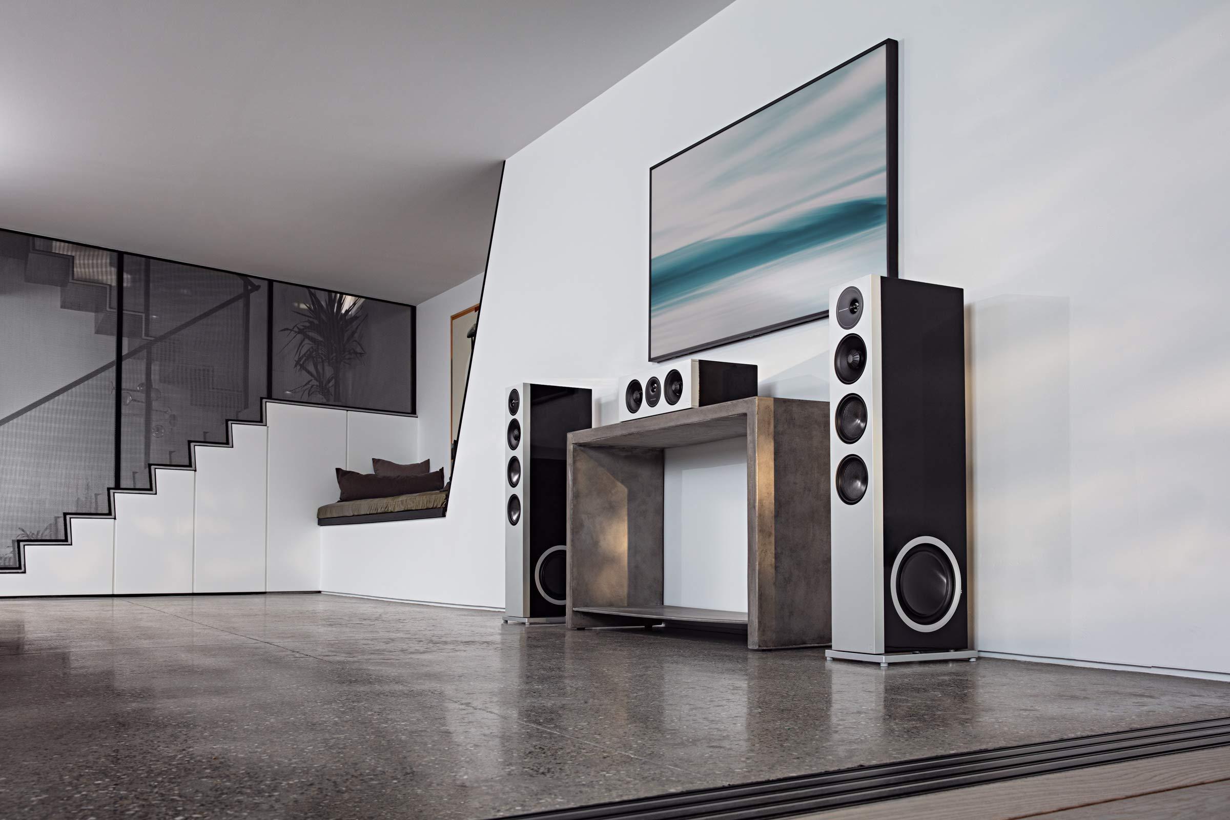 Definitive Technology Definitive Technology D15 Demand Series Modern High-Performance 3-Way Tower Speaker (Right-Channel) - Single, Black | Dual 8 Passive Bass Radiators