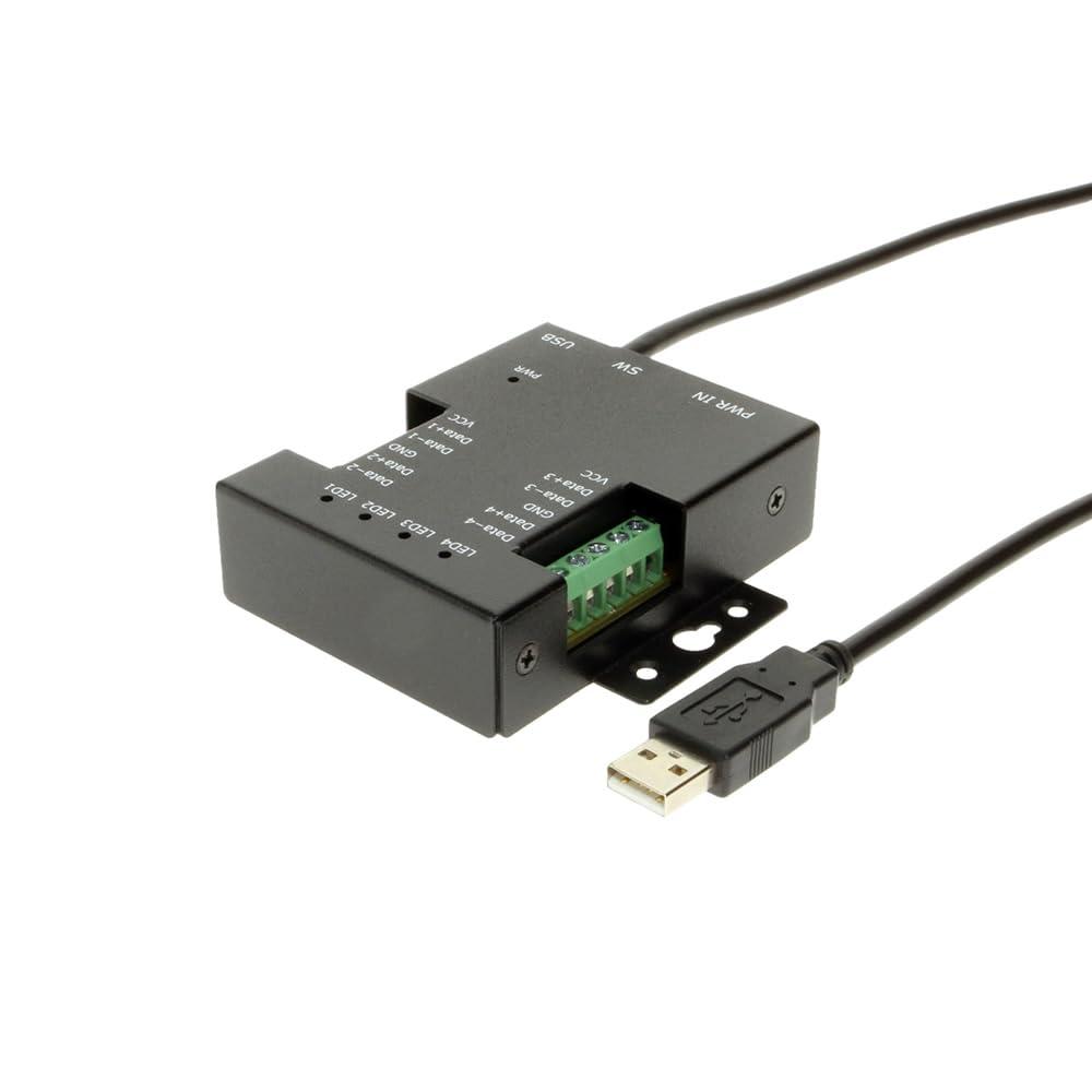 Coolgear 4 Port USB to RS485 High Speed Adapter w/12V DC Power Supply