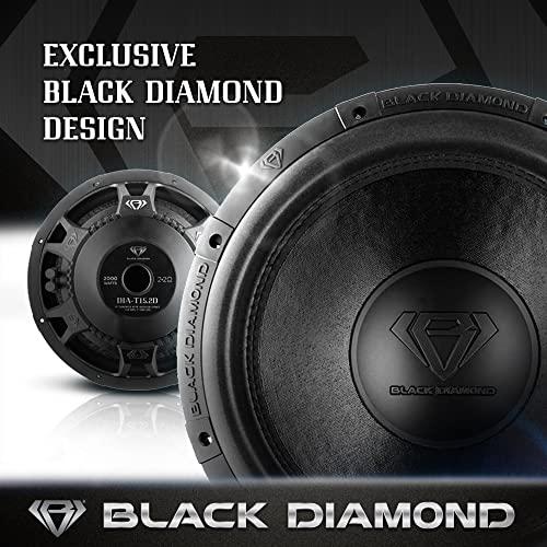 DS18 Black Diamond DIA-T15.2D 15 Inches Car Audio Subwoofer 2000 Watts 3" Dual Voice Coil 2+2 DVC 2 Ohm (1 Speaker)
