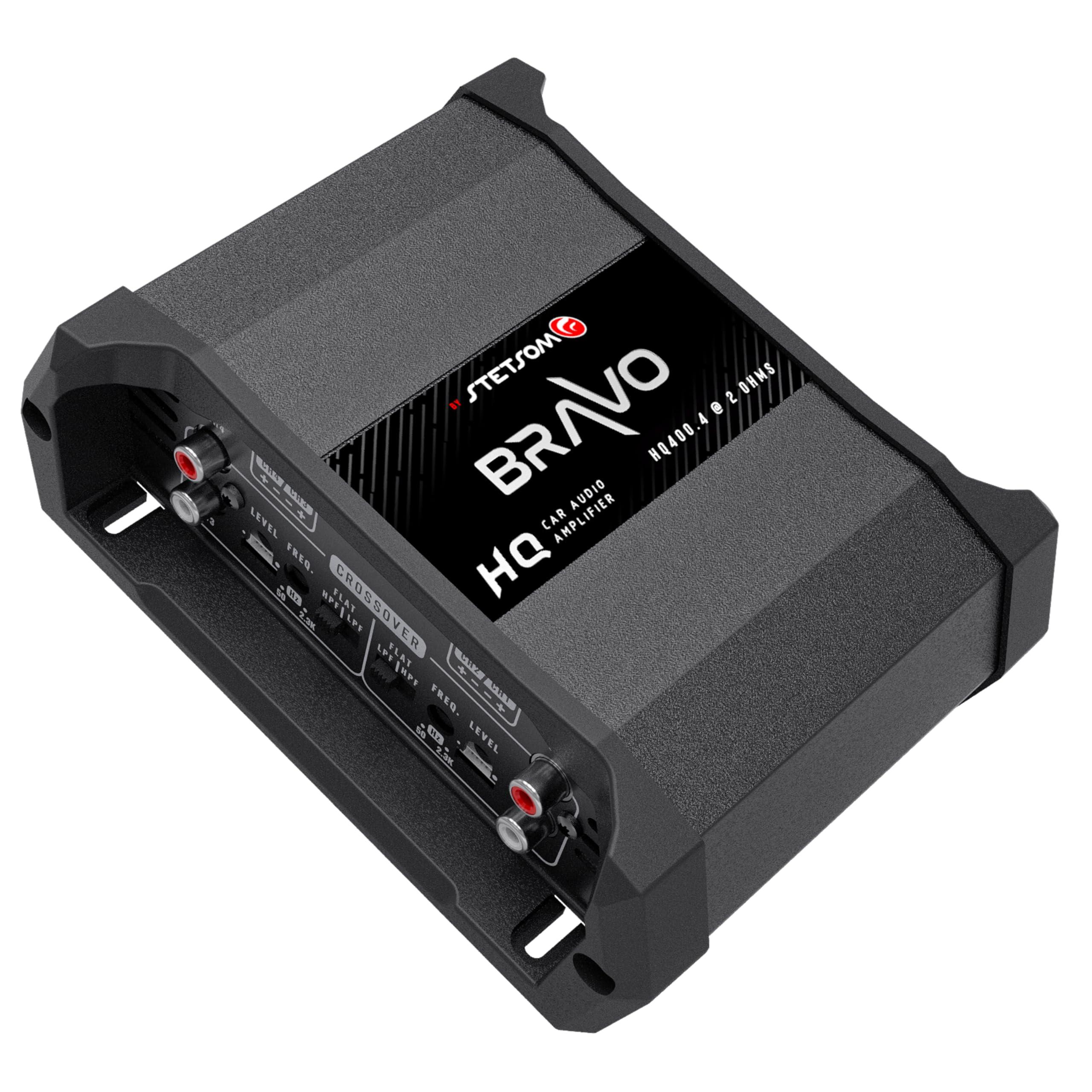 Stetsom Stetsom Bravo HQ 400.4 - Multichannel Car Audio Digital Amp, 2 Ohms Stable - 400 Watts RMS 4 Independent Channels, Variable Crossover, Full Range, Car Stereo ds Bridge Speakers 400x4 RCA & High Input