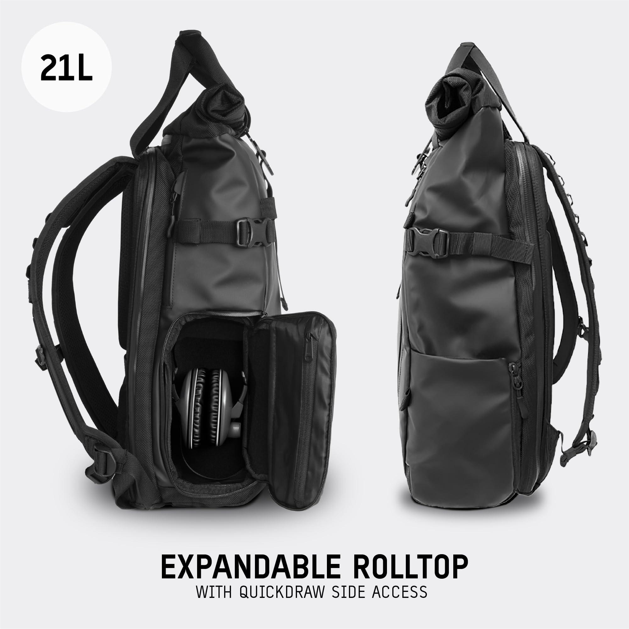WANDRD WANDRD PRVKE 21L, V3 Backpack: Weather-Resistant Travel & Camera Backpack with Laptop Sleeve, Quick Side Access, Clamshell Opening Ideal Photography & Travel Bag (Black)