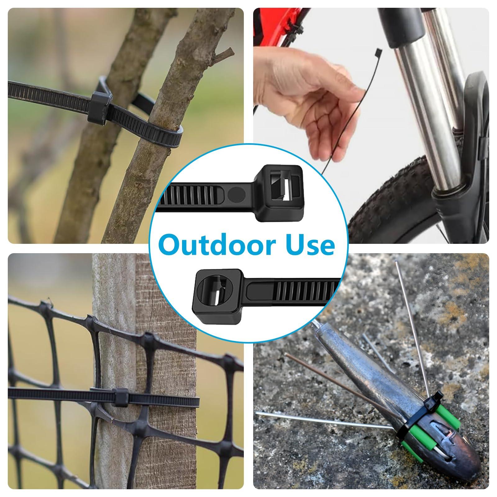 Glufirm Zip Ties 10 inch (100 Pack), Black Cable Ties, 45lb Tensile Strength, Wire Ties, Glufirm