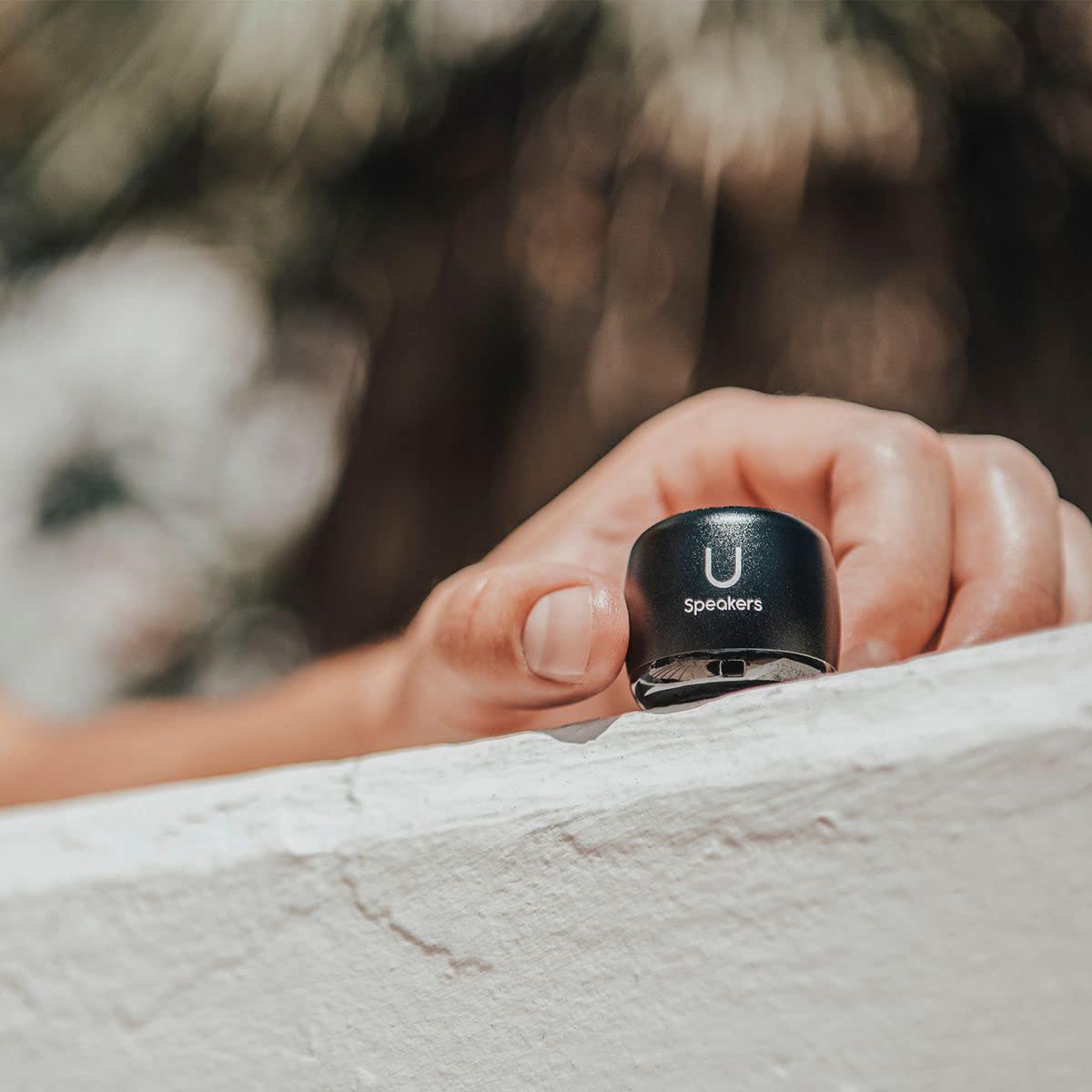 Fashionit Fashionit U Speakers Micro Bluetooth Computer Speaker 2-Pack Bundle with Matching Speaker, Built-in Mic & Selfie Remote Control, for Workspace, Desktop, Laptop, Mobile, Tablet, PC - Black