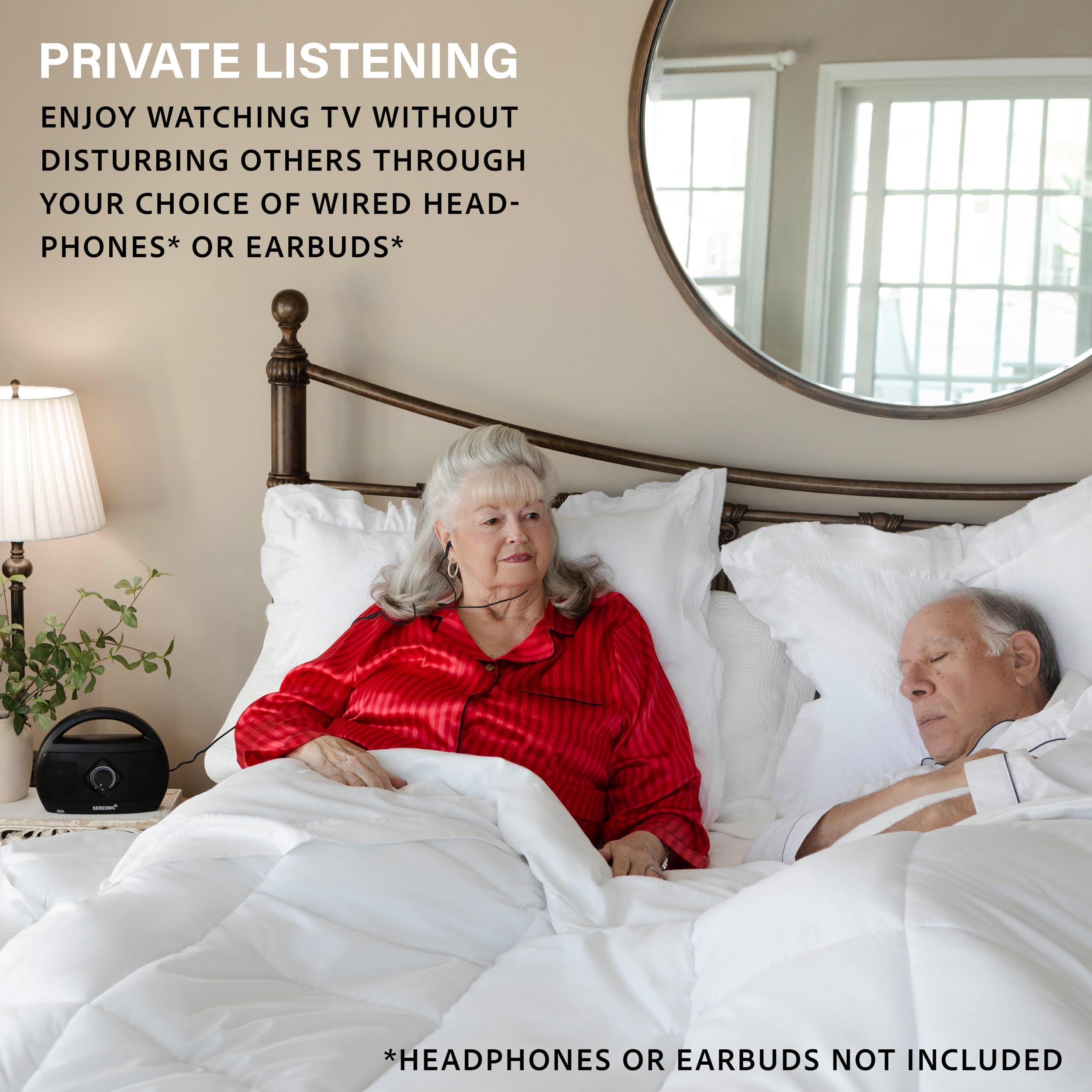 SEREONIC Portable Wireless TV Speakers - Ideal for TV Watching Without The Blaring Volume - Wireless Speakers Designed for Hard of Hearing, Elderly, and Seniors