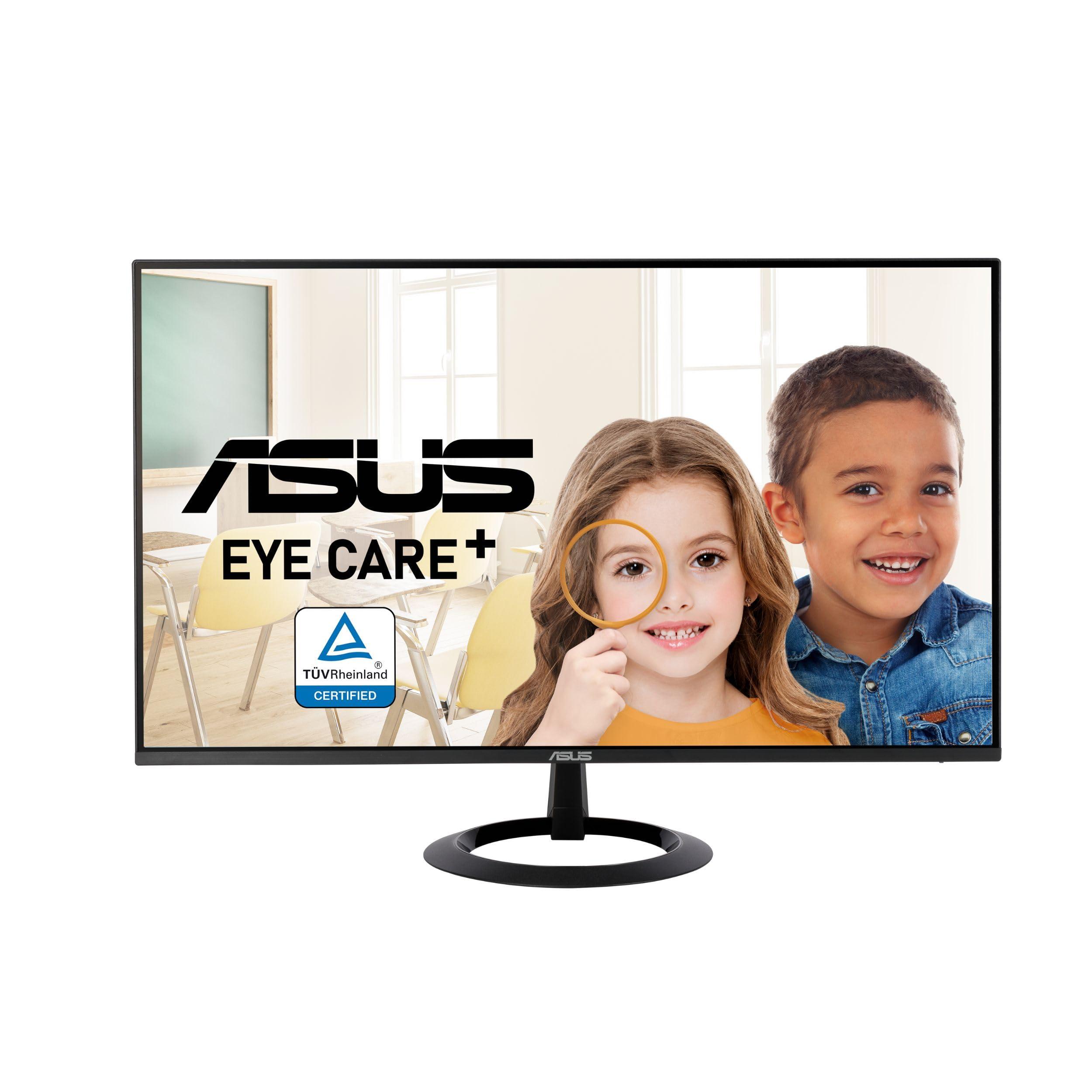 ASUS ASUS 24 (23.8-inch viewable) Eye Care Monitor (VZ24EHF) - IPS, Full HD (1920 x 1080), Frameless, 100Hz, Adaptive-Sync, 1ms, HDMI, Low Blue Light, Flicker Free, Ultra-Slim Profile, 3 Year Warranty
