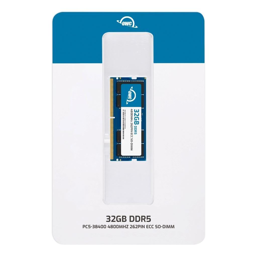 OWC OWC 32GB DDR5 4800 PC5-38400 CL40 2Rx8 262-pin 1.1V ECC Unbuffered SODIMM Memory RAM Module Upgrade for Select Servers, NAS, Laptops or All-in-One Systems