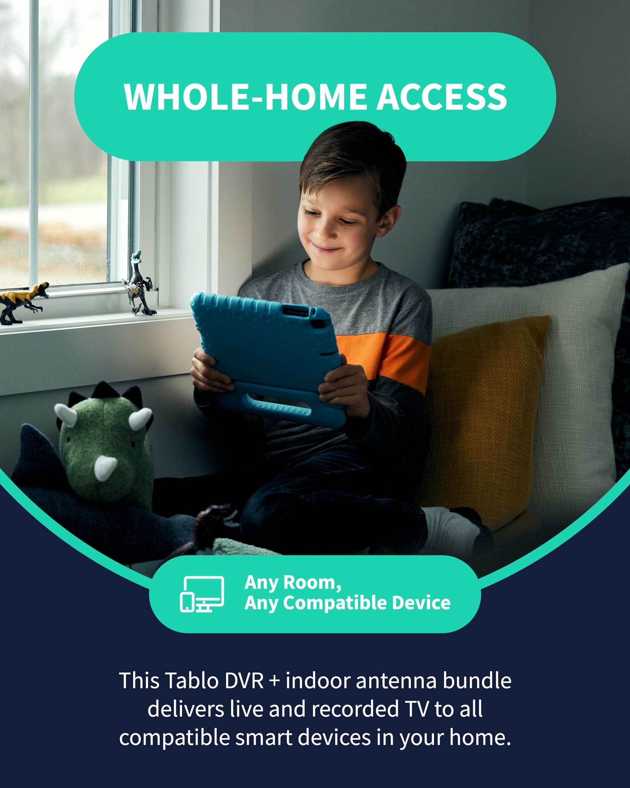 Tablo TV Tablo 4th Gen 2-Tuner Over-The-Air (OTA) DVR + 35-Mile Indoor TV Antenna - Watch, Pause & Record Live TV, News, Sports & Movies Throughout Your Home Over Wi-Fi - 50+ Hrs Recording - No Subscriptions