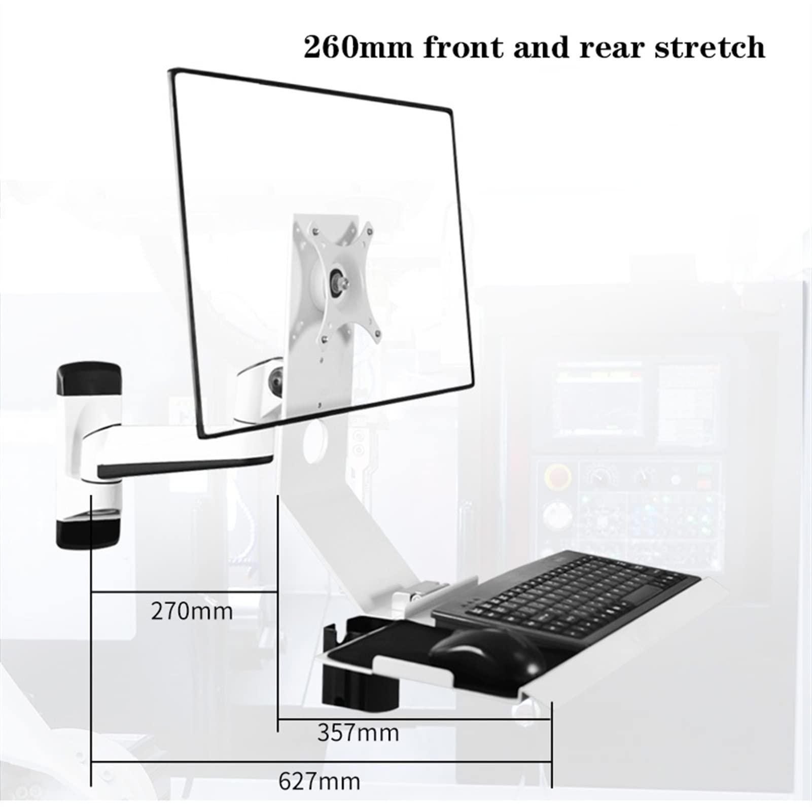 GLigeT Monitor Arm Gas Wall Mount Workstation - Full Motion Standing VESA Mount Arm, Adjustable Mechanical Monitor Stand with Keyboard Tray Arm, Ergonomic Wall Mounted Desk Monitor Desk Mount ( Size : 185*45