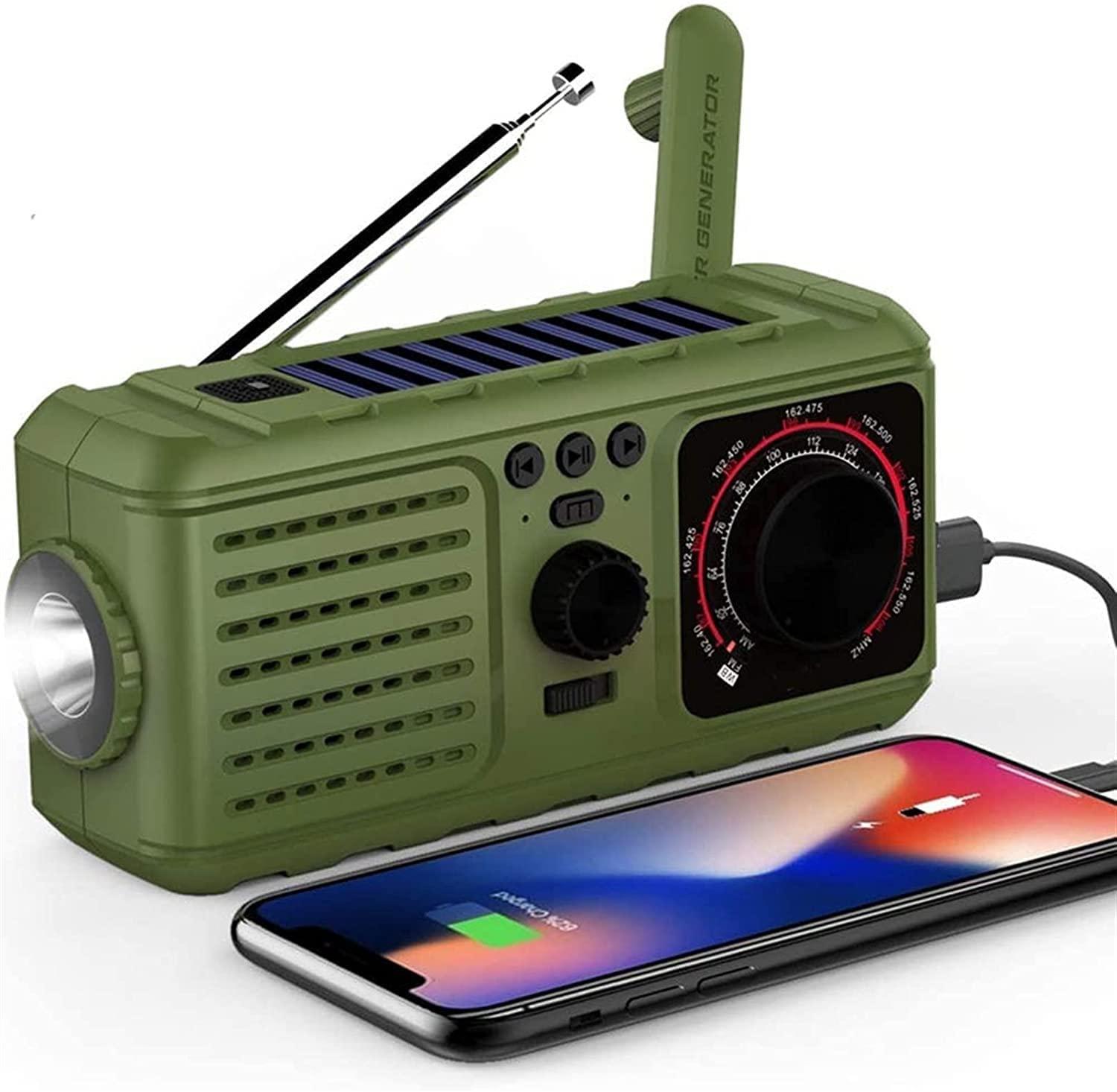 KouRy KouRy Hand Crank Radio with Flashlight for Emergency,Portable Radio -2200mAh Power Bank USB Charger LED Flashlights, Portable Outdoor and Family