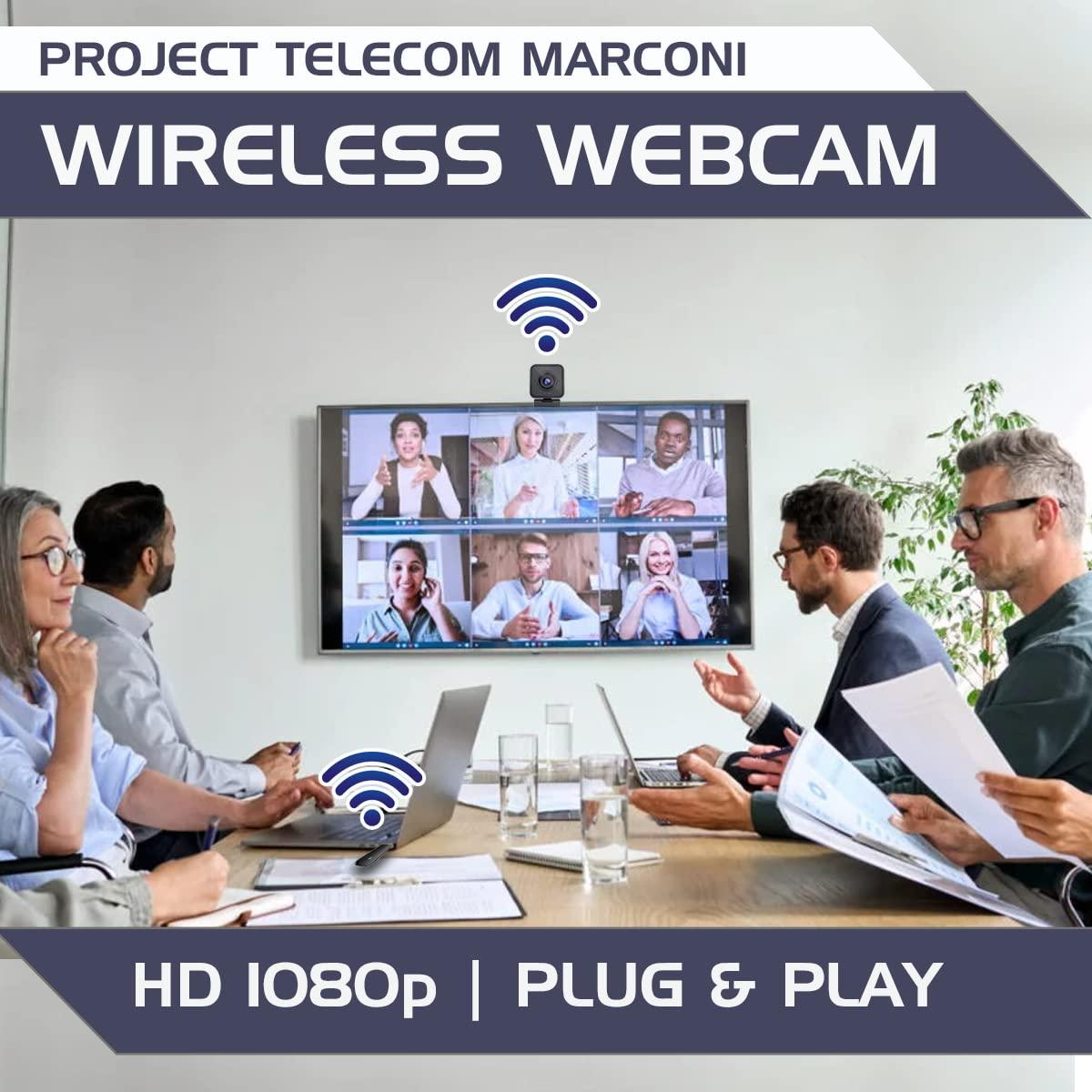 Project Telecom Project Telecom 1080p Wireless Webcam with Microphone USB PC Camera for Laptop & Desktop Full HD Streaming Web Camera for Video Calls, Zoom, Remote Meetings Plug & Play USB Web Cam