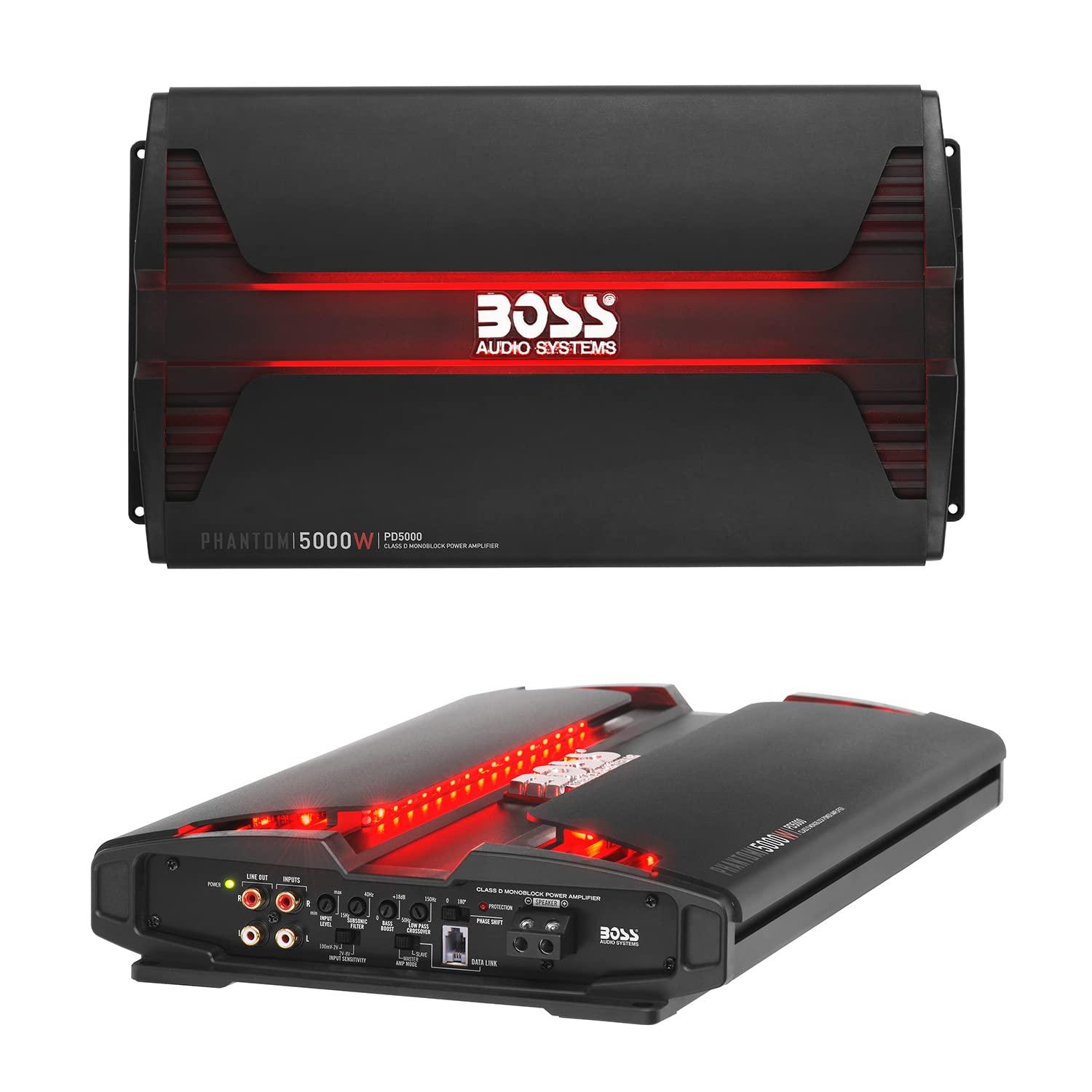 BOSS Audio Systems BOSS Audio Systems PD5000 Phantom 5000-Watt, 1, 2, 4 Ohm Stable Class D Monoblock Car Amplifier with Remote Subwoofer Control