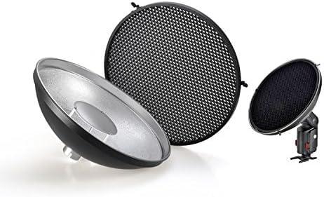 GODOX Godox AD-S3 Beauty Dish Reflector with Honeycomb Cover for Godox AD200PRO AD200 Pocket Flash Godox AD180 AD360 AD360II Flash Speedlite - Including Cleaning Kit